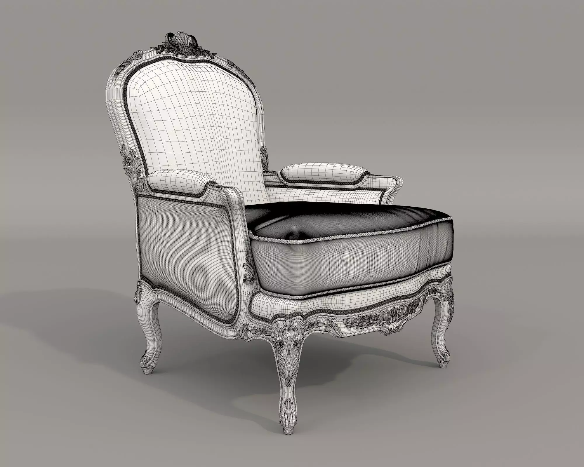 Classic European style Sofa and Armchair set 12 3D model_9