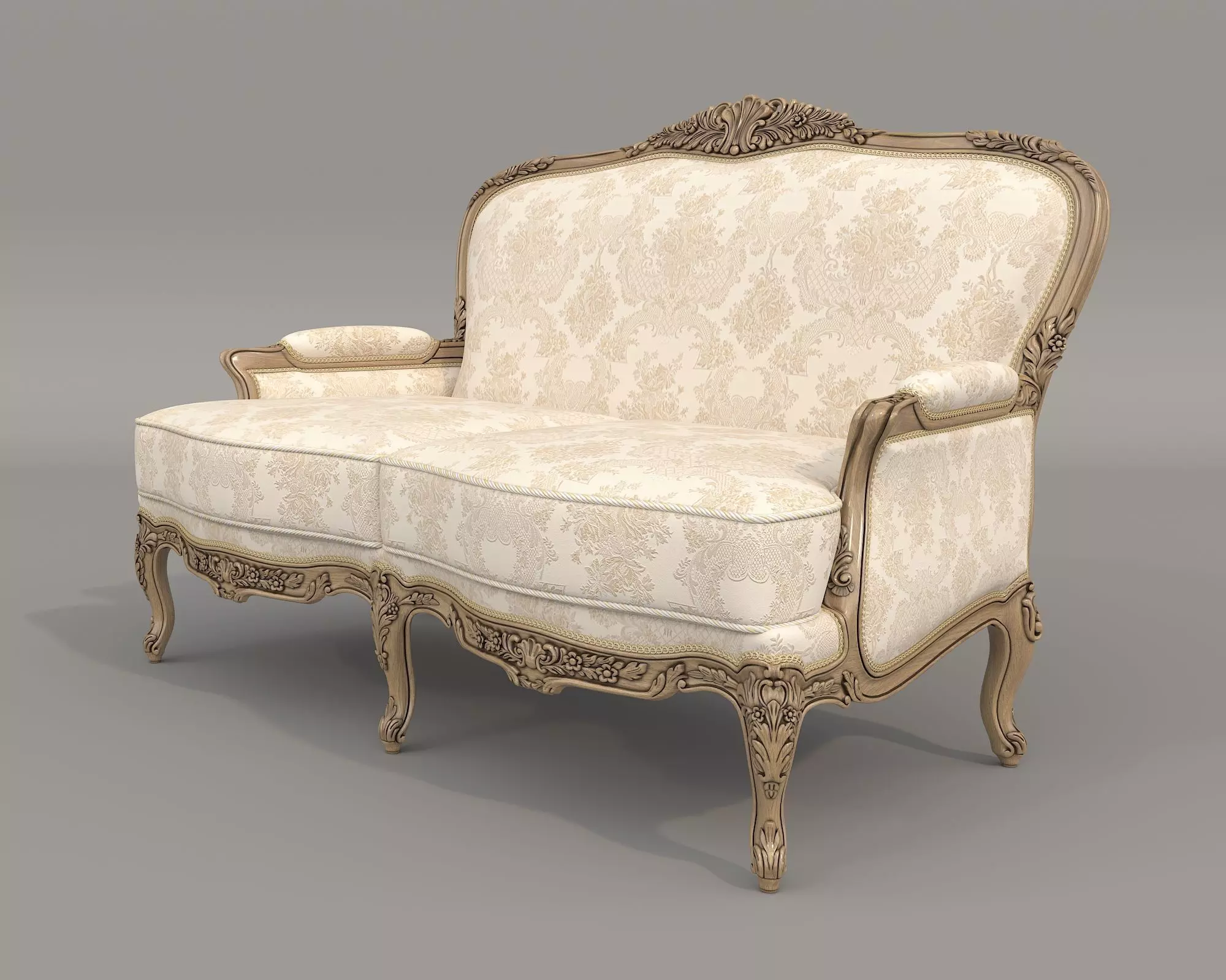 Classic European style Sofa and Armchair set 12 3D model_8