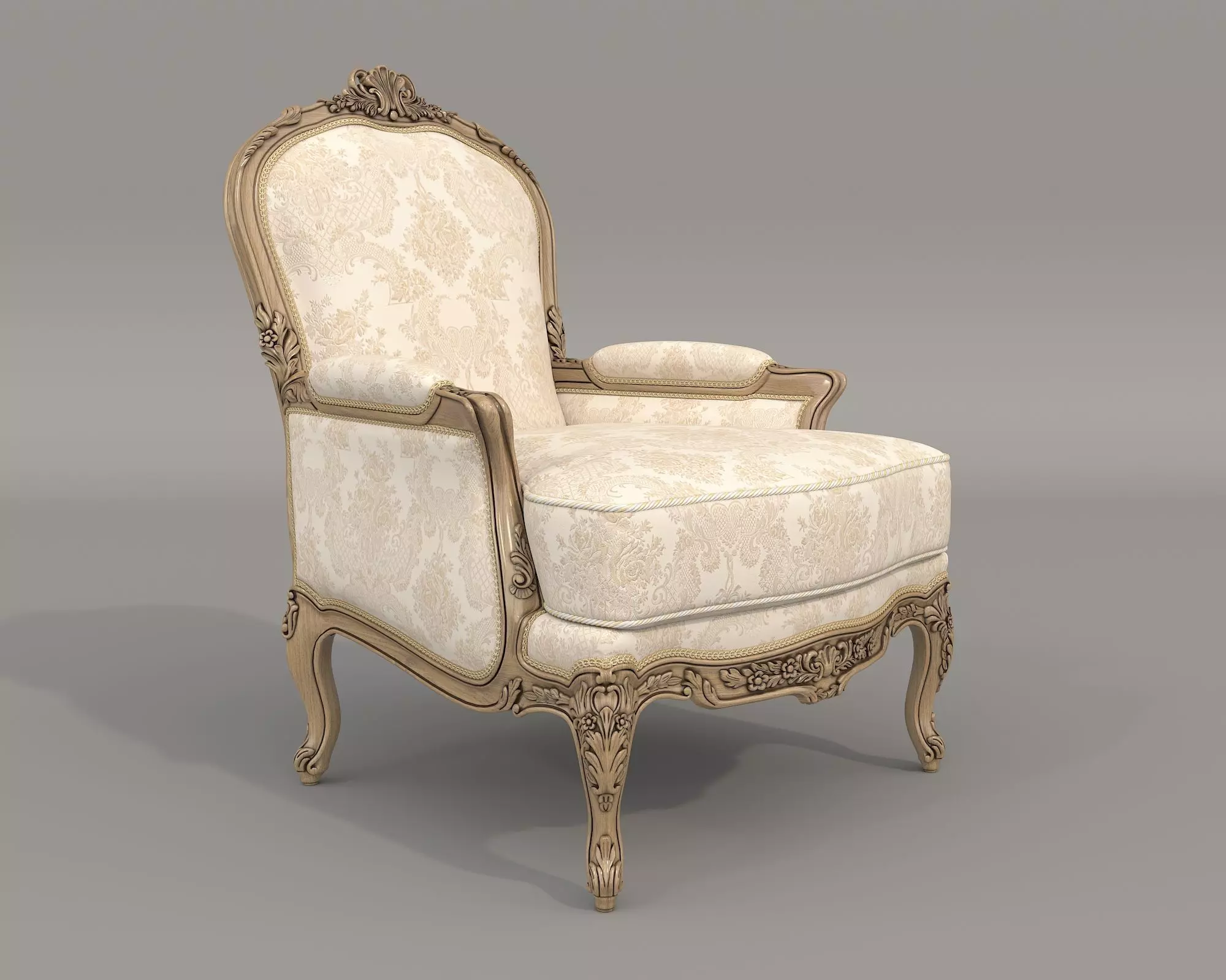 Classic European style Sofa and Armchair set 12 3D model_6