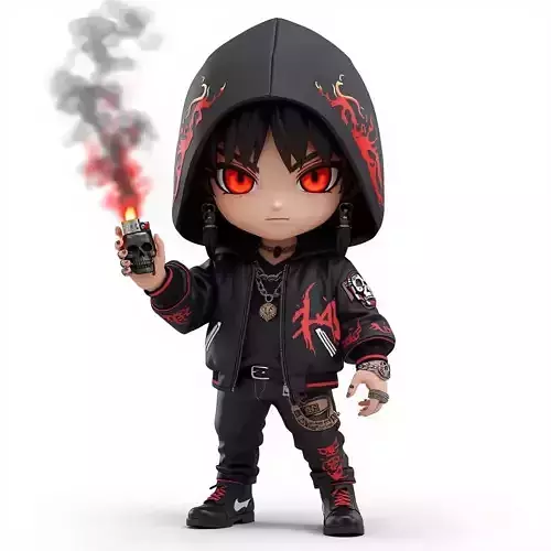 Chibi Hades Dark Street God 3D Model Urban Mythology 3D model