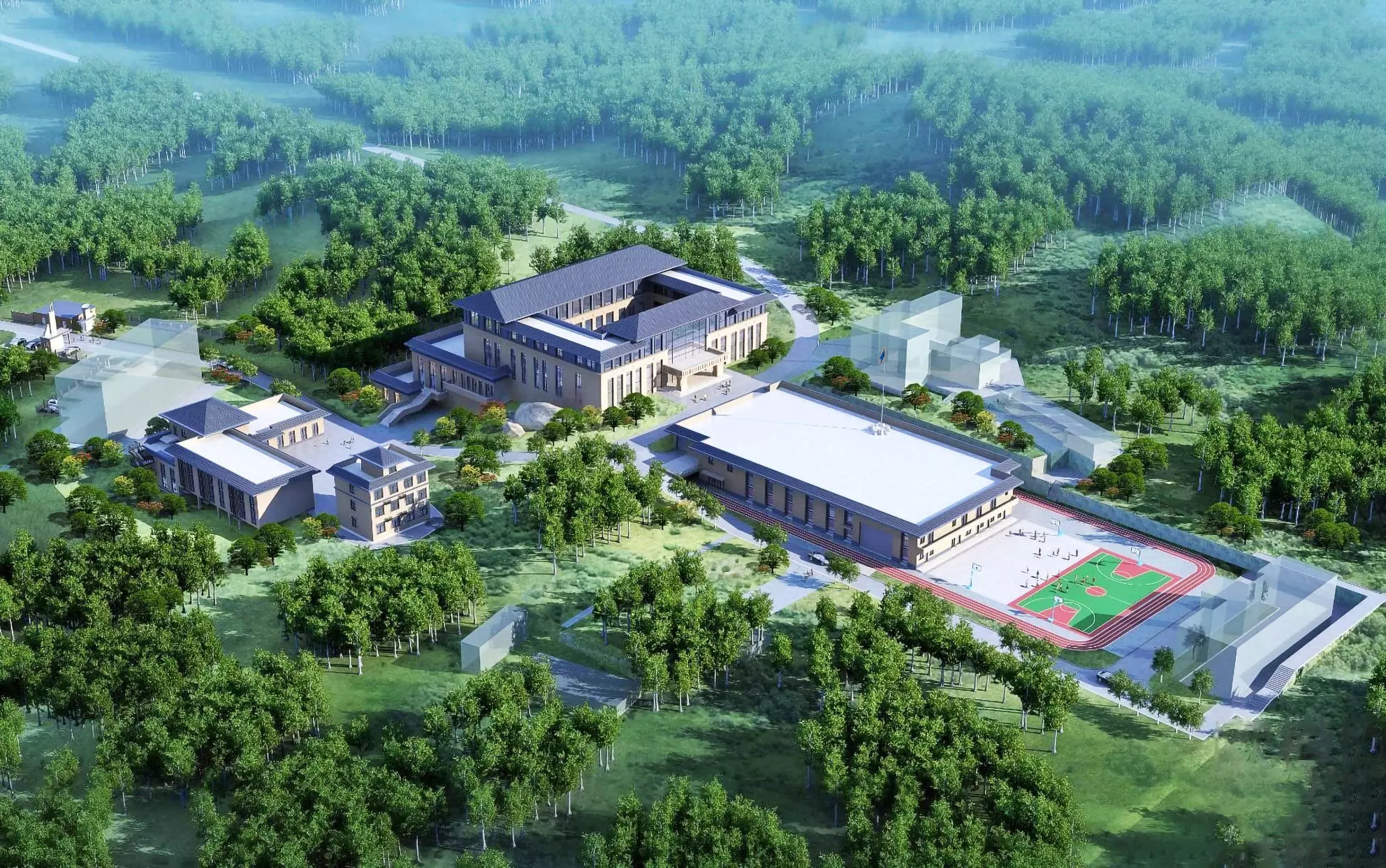 Modern School Campus 3D model