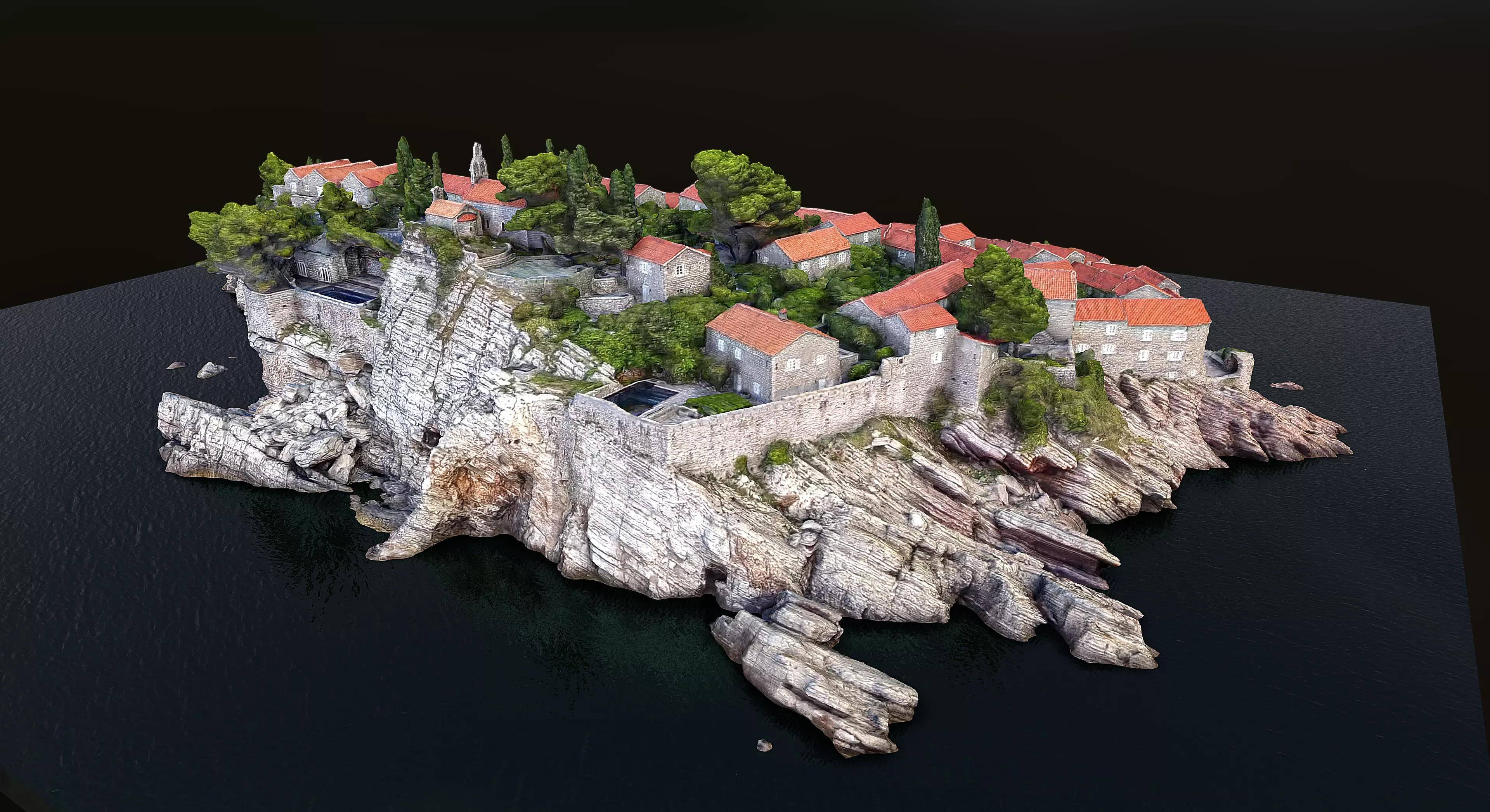 Sveti Stefan 3D model