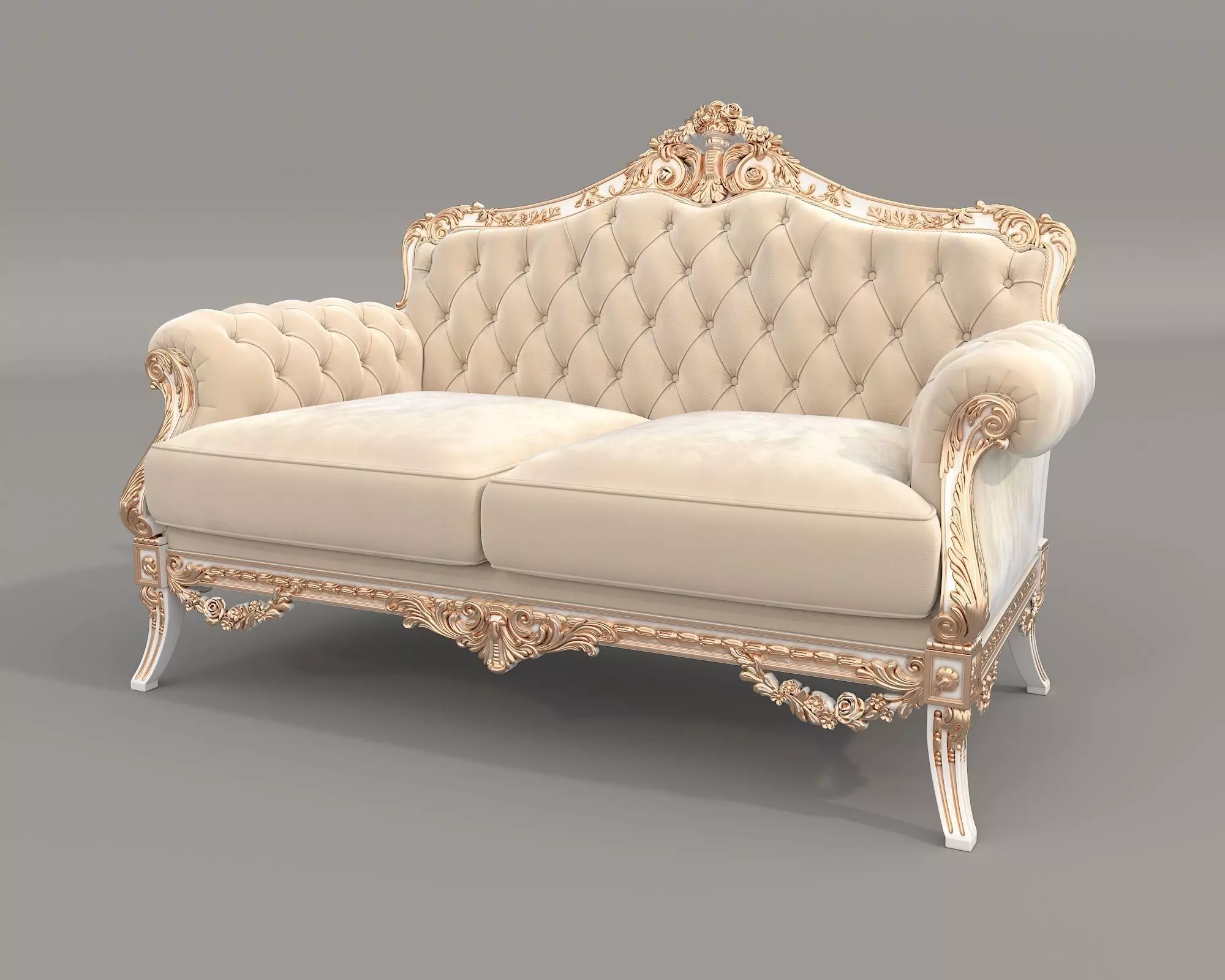 Classic European style Sofa and Armchair set 13 3D model_7