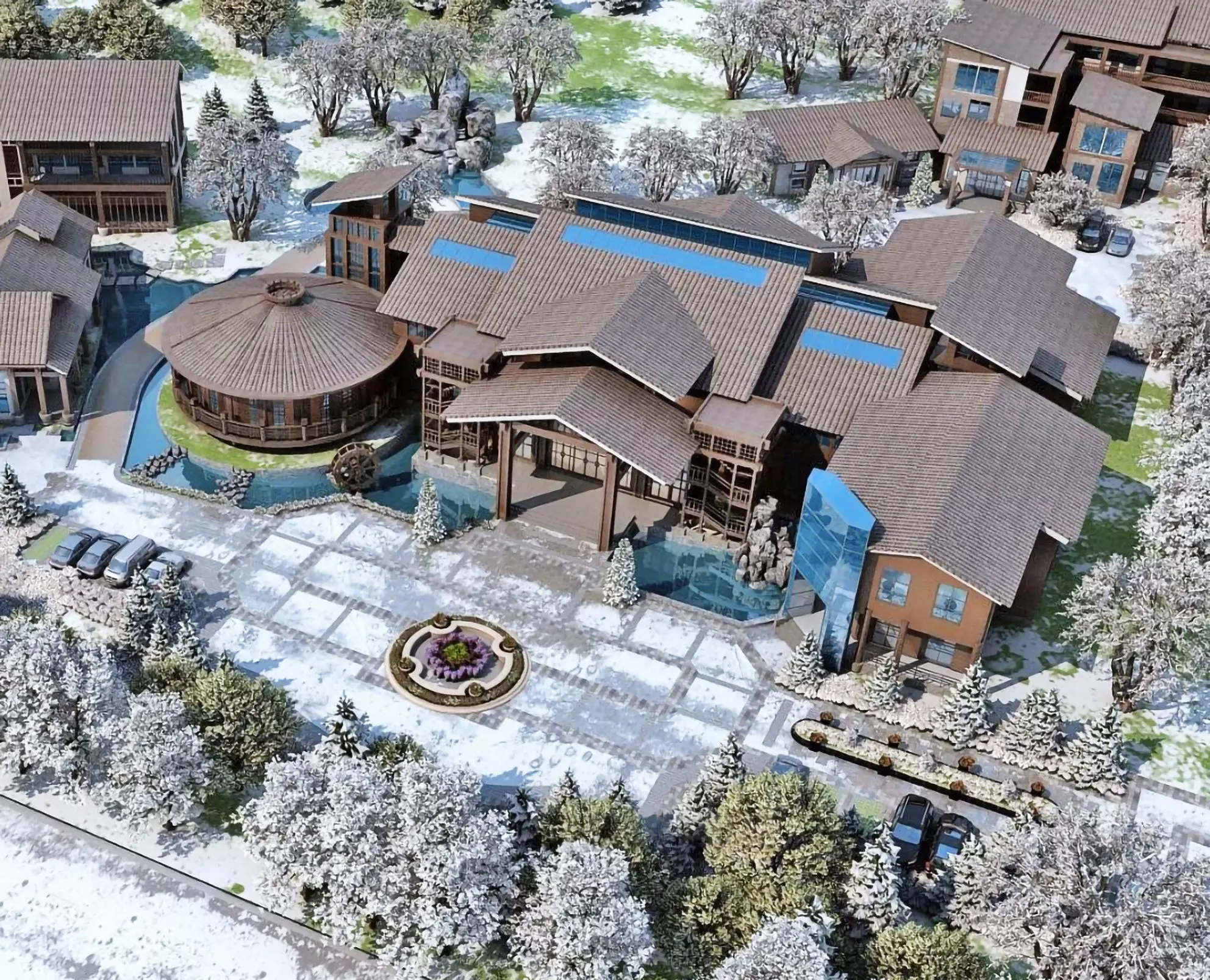 Winter Resort Lodge Complex 3D model_4
