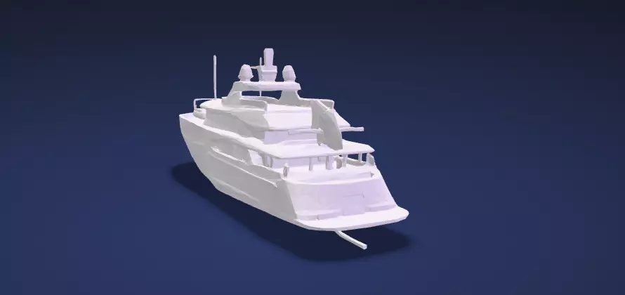 Stylized Modern Explorer Yacht Watercraft - 3D Model 3D model_9