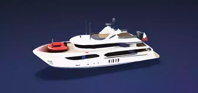 Stylized Modern Explorer Yacht Watercraft - 3D Model 3D model