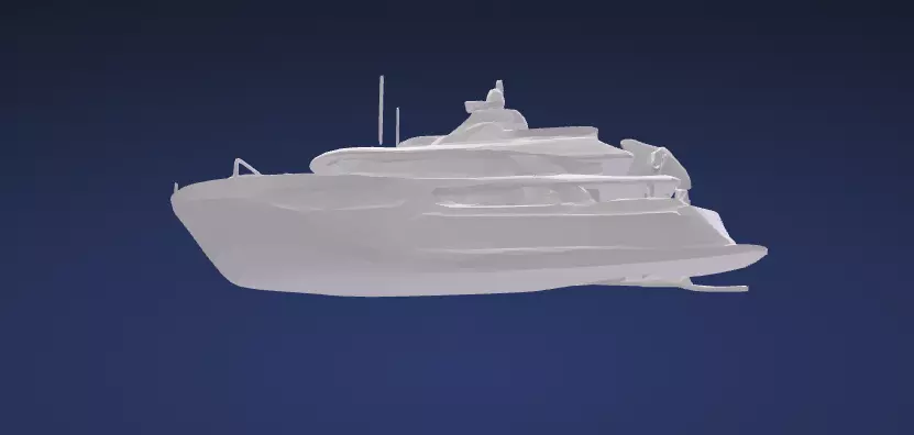 Stylized Modern Explorer Yacht Watercraft - 3D Model 3D model_6