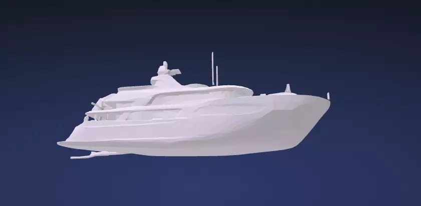 Stylized Modern Explorer Yacht Watercraft - 3D Model 3D model_10