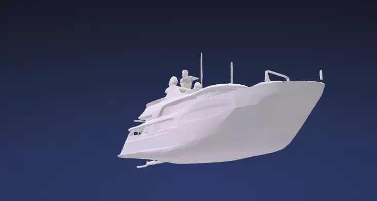 Stylized Modern Explorer Yacht Watercraft - 3D Model 3D model_2