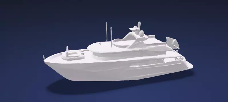 Stylized Modern Explorer Yacht Watercraft - 3D Model 3D model_1