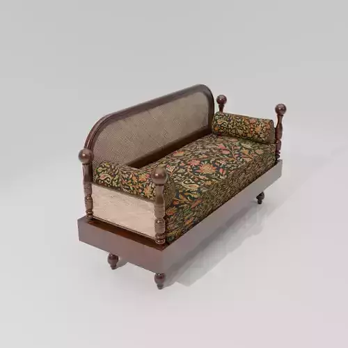 Antique Wooden Sofa Realistic Vintage Furniture