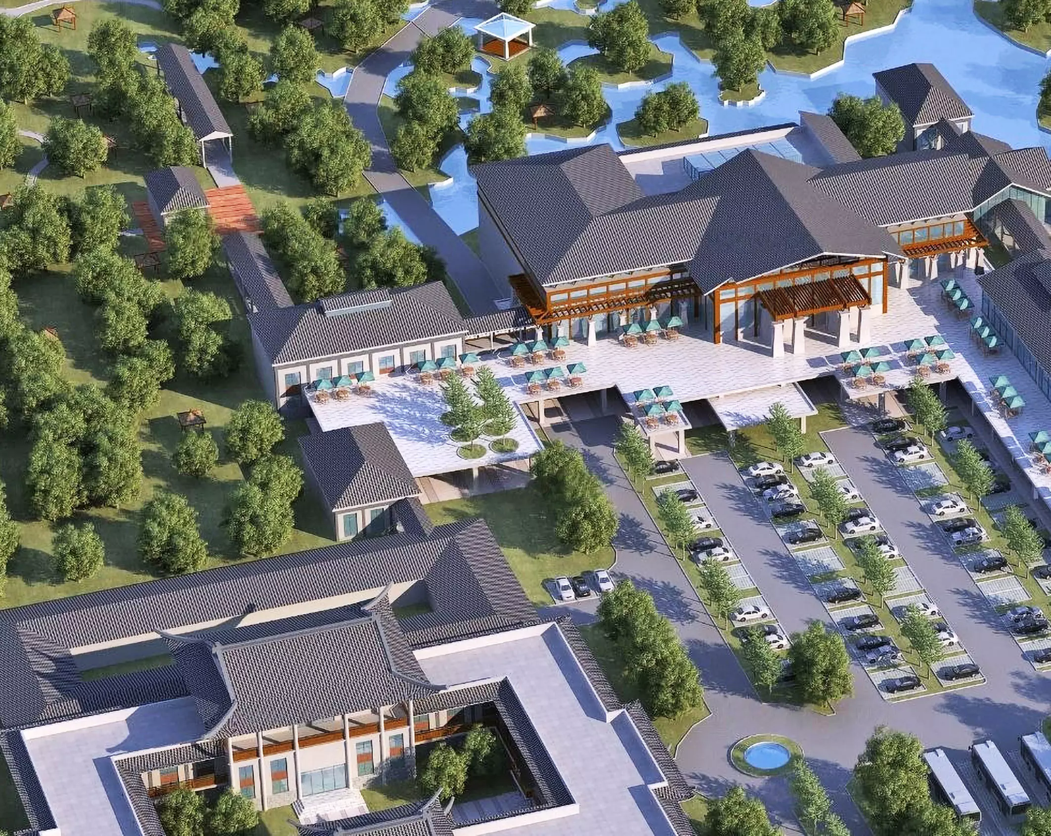 Contemporary  Resort Complex 3D model_4