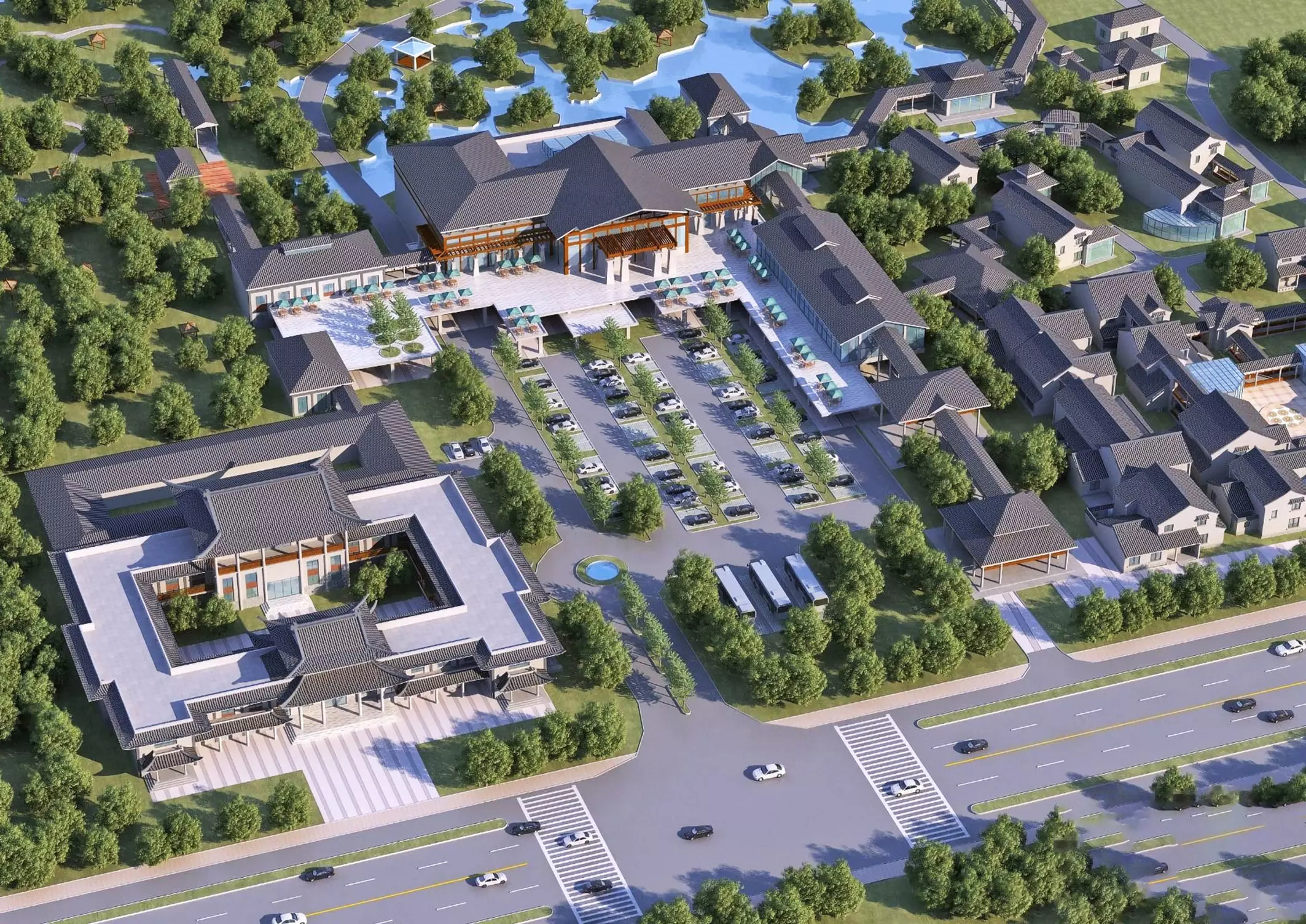 Contemporary  Resort Complex 3D model_0