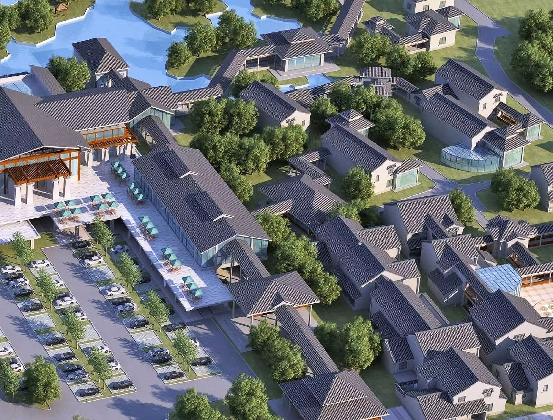 Contemporary  Resort Complex 3D model_1