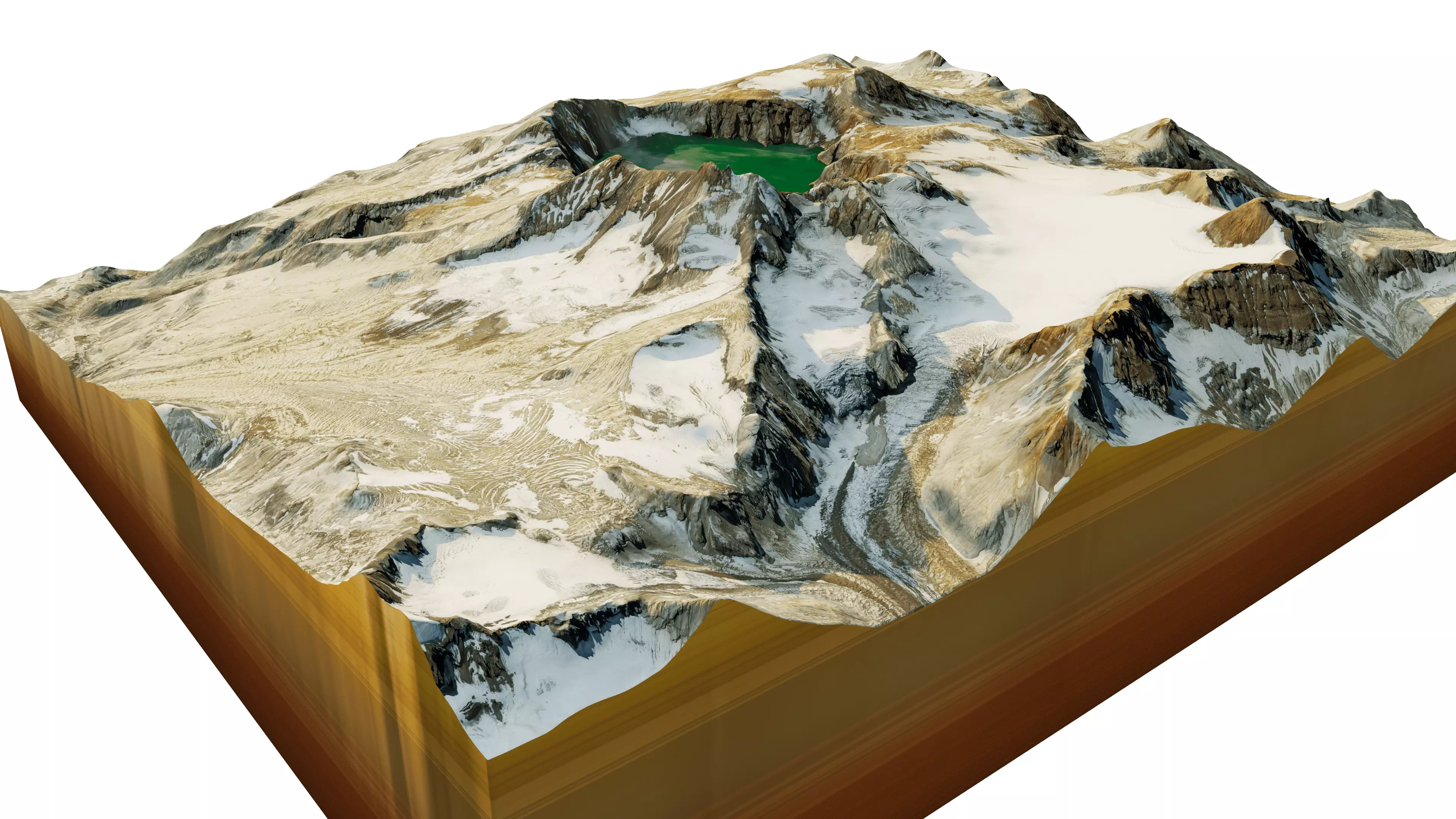 Katmai volcano 3D model terrain Low-poly 3D model_11