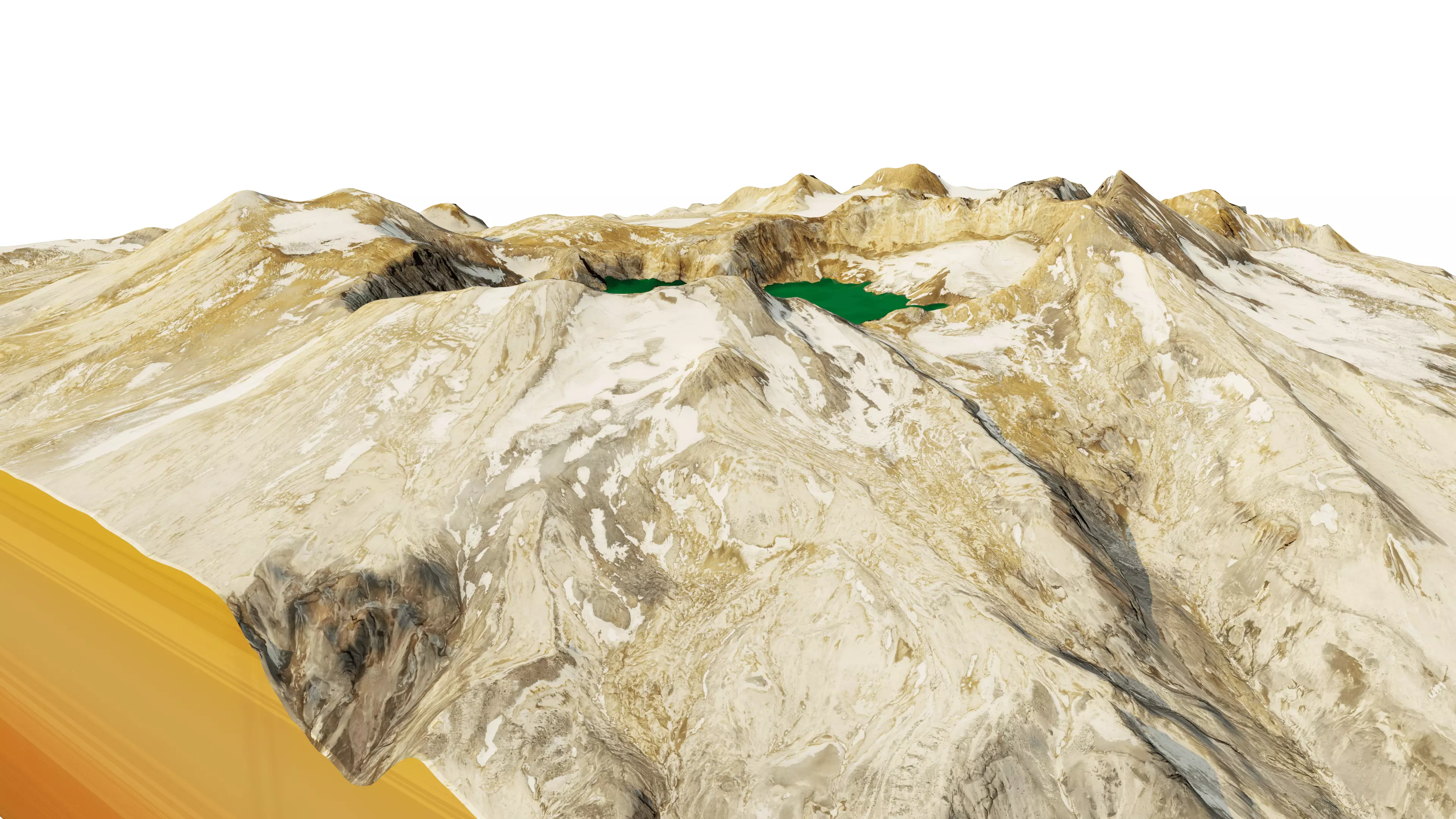 Katmai volcano 3D model terrain Low-poly 3D model_6
