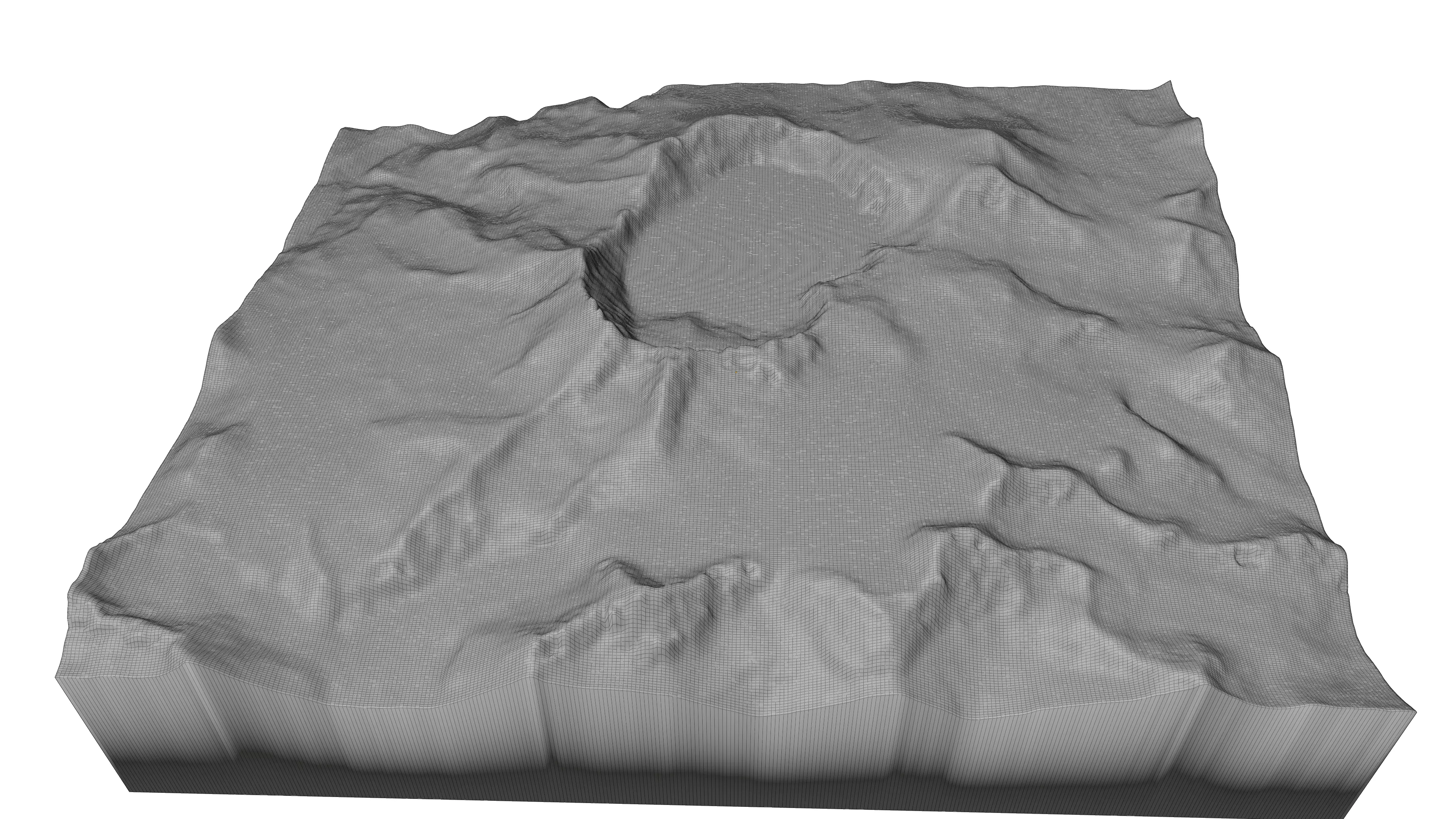 Katmai volcano 3D model terrain Low-poly 3D model_3