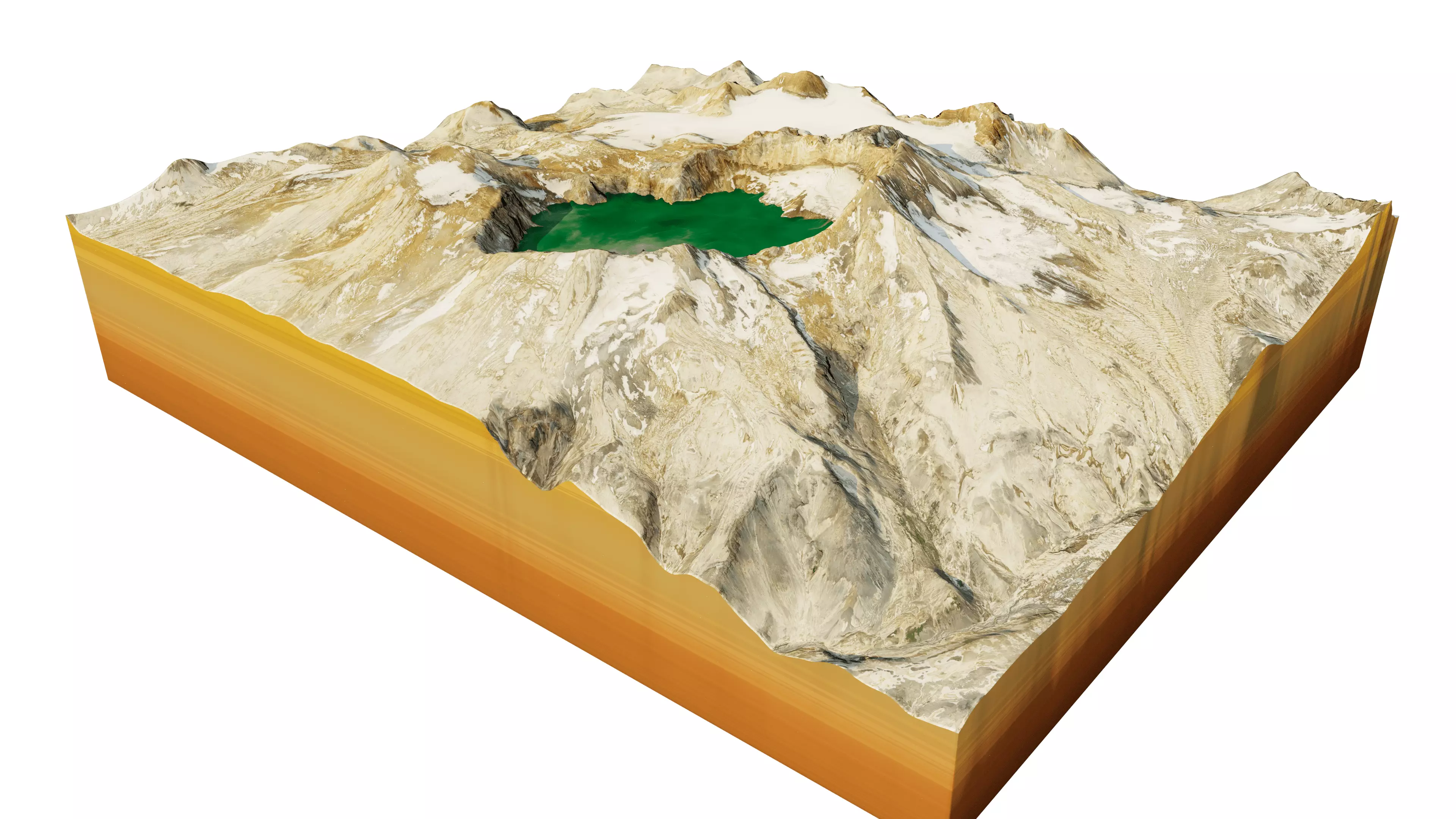 Katmai volcano 3D model terrain Low-poly 3D model_4