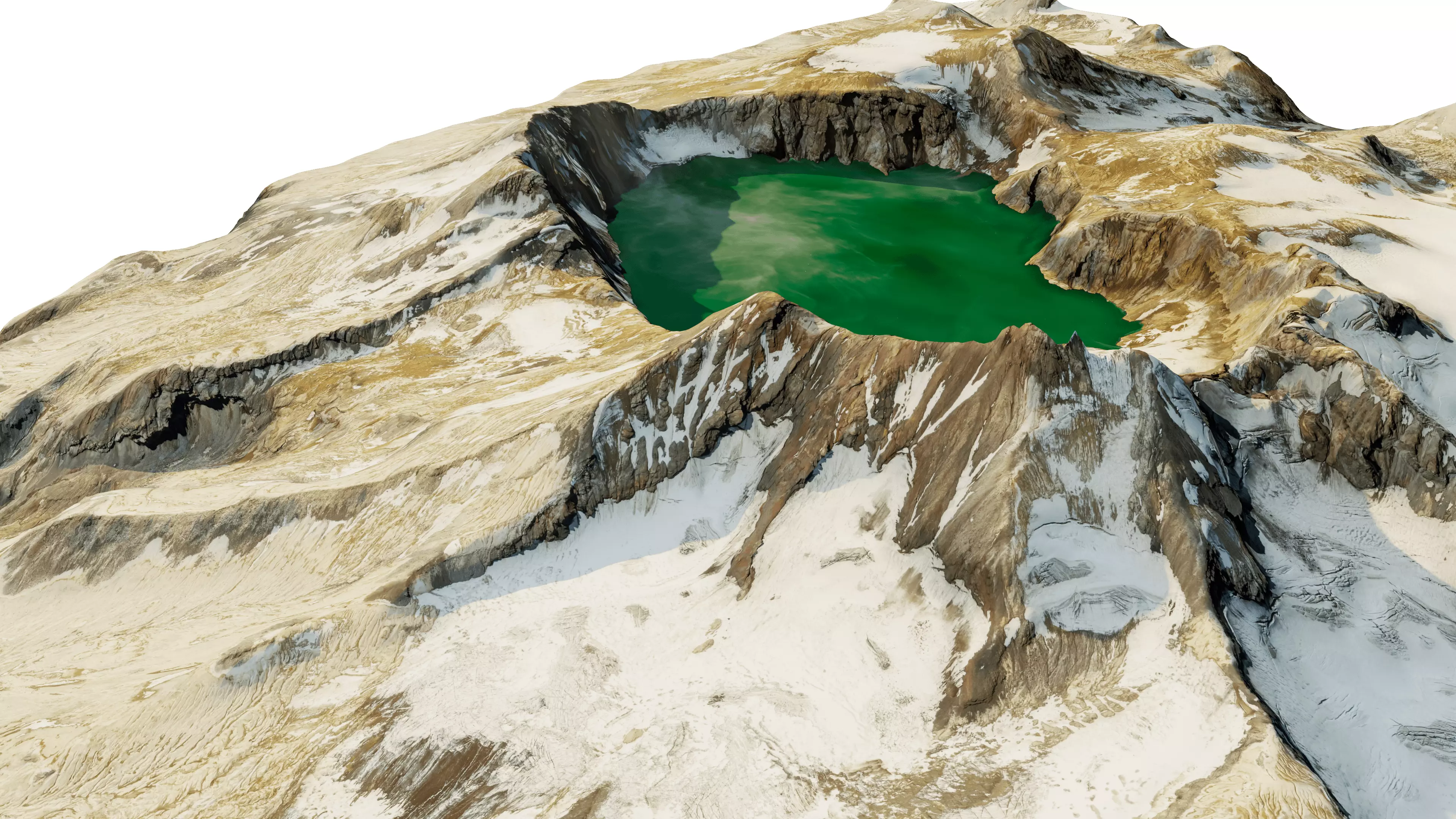 Katmai volcano 3D model terrain Low-poly 3D model_9