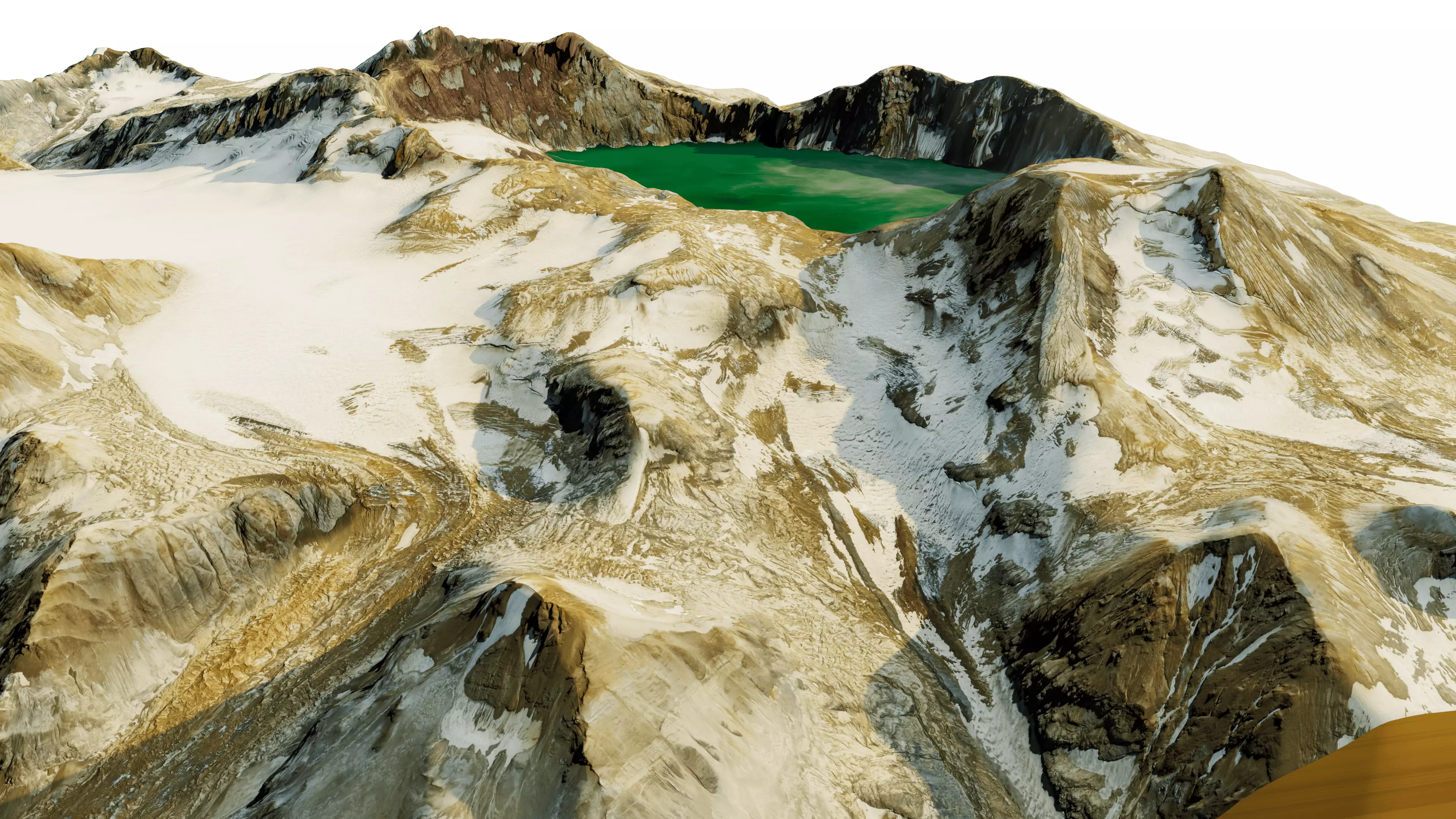 Katmai volcano 3D model terrain Low-poly 3D model_8
