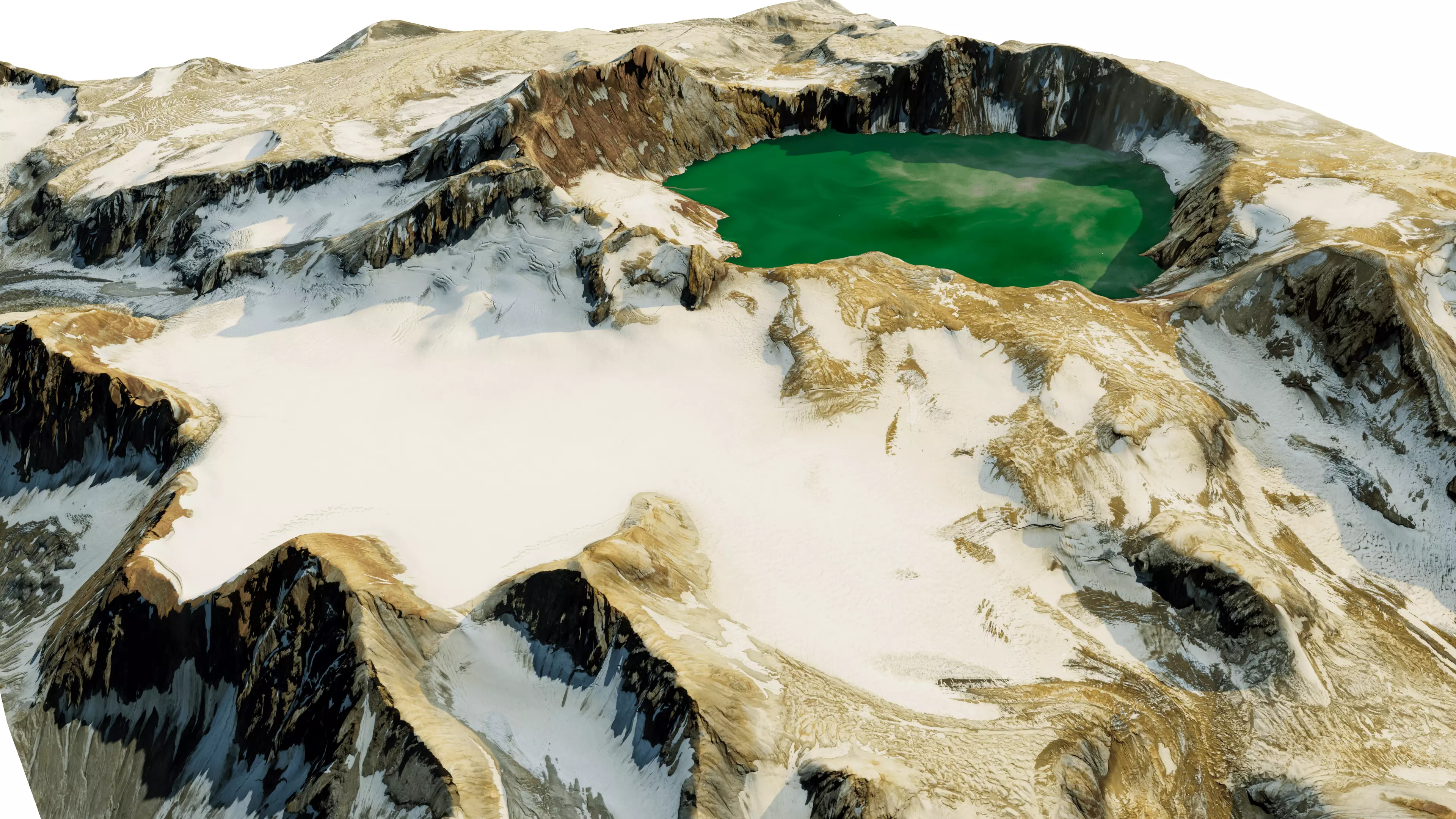 Katmai volcano 3D model terrain Low-poly 3D model_14