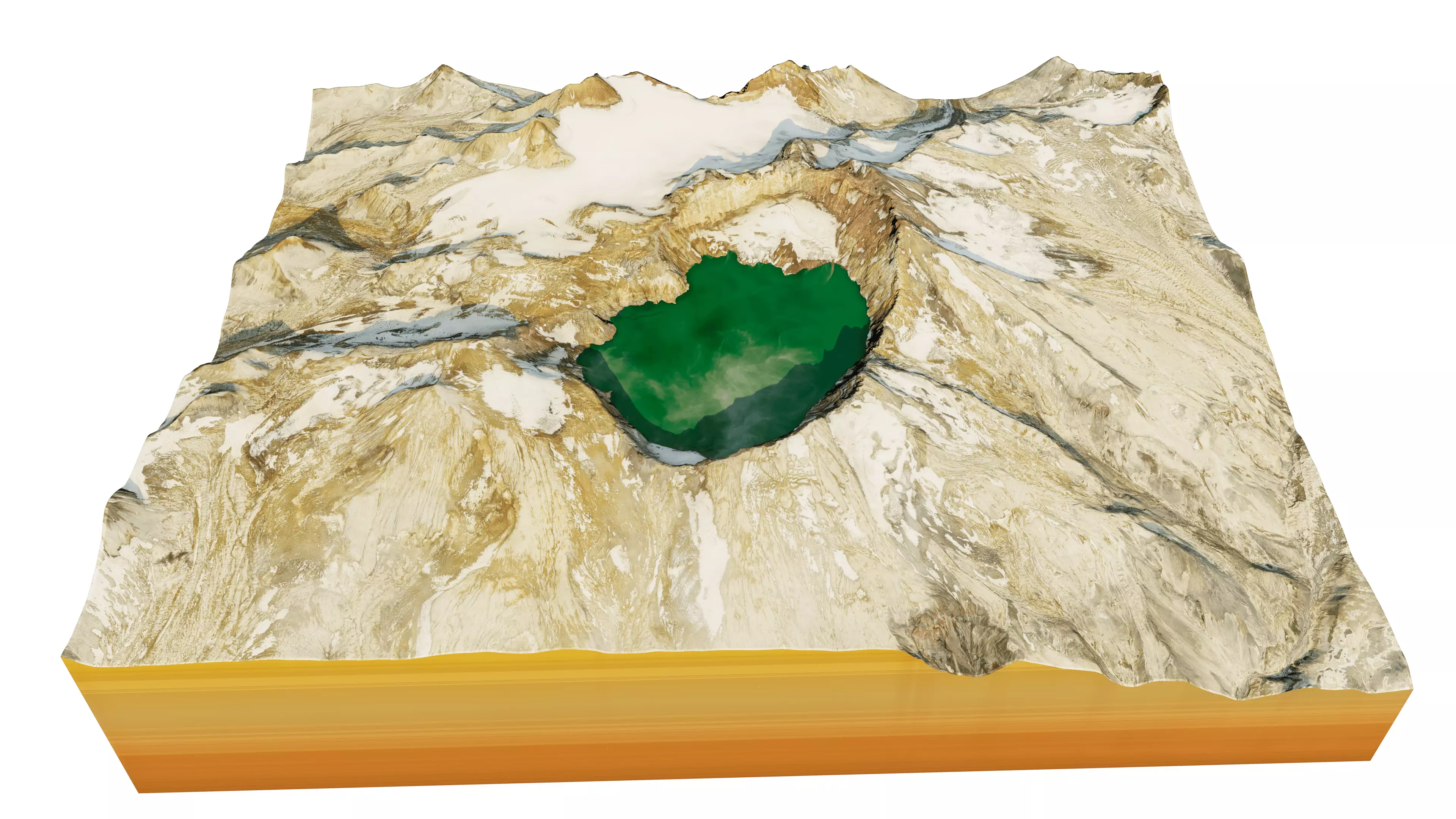 Katmai volcano 3D model terrain Low-poly 3D model_0