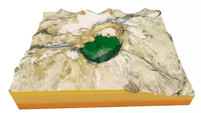 Katmai volcano 3D model terrain