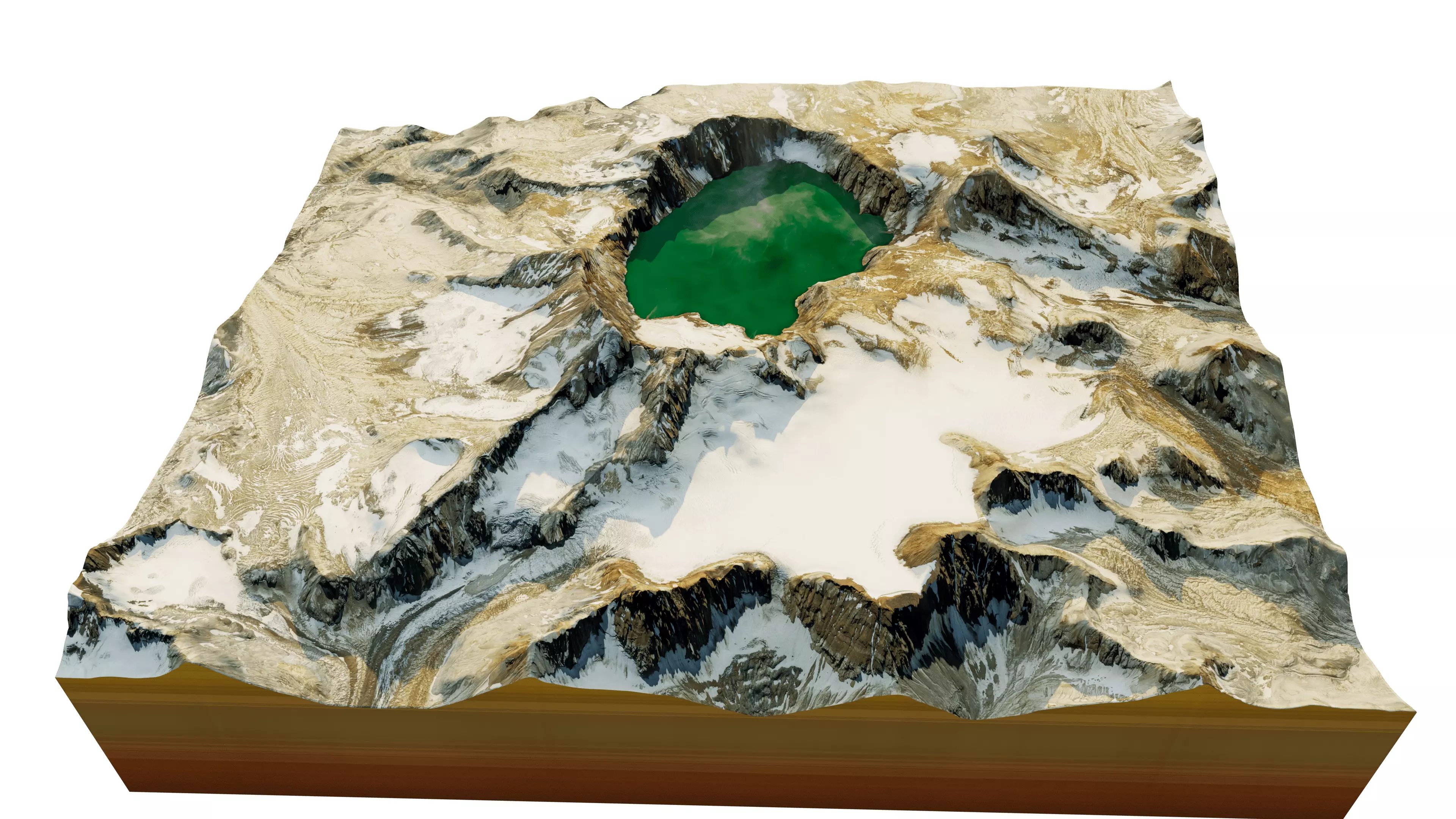 Katmai volcano 3D model terrain Low-poly 3D model_12