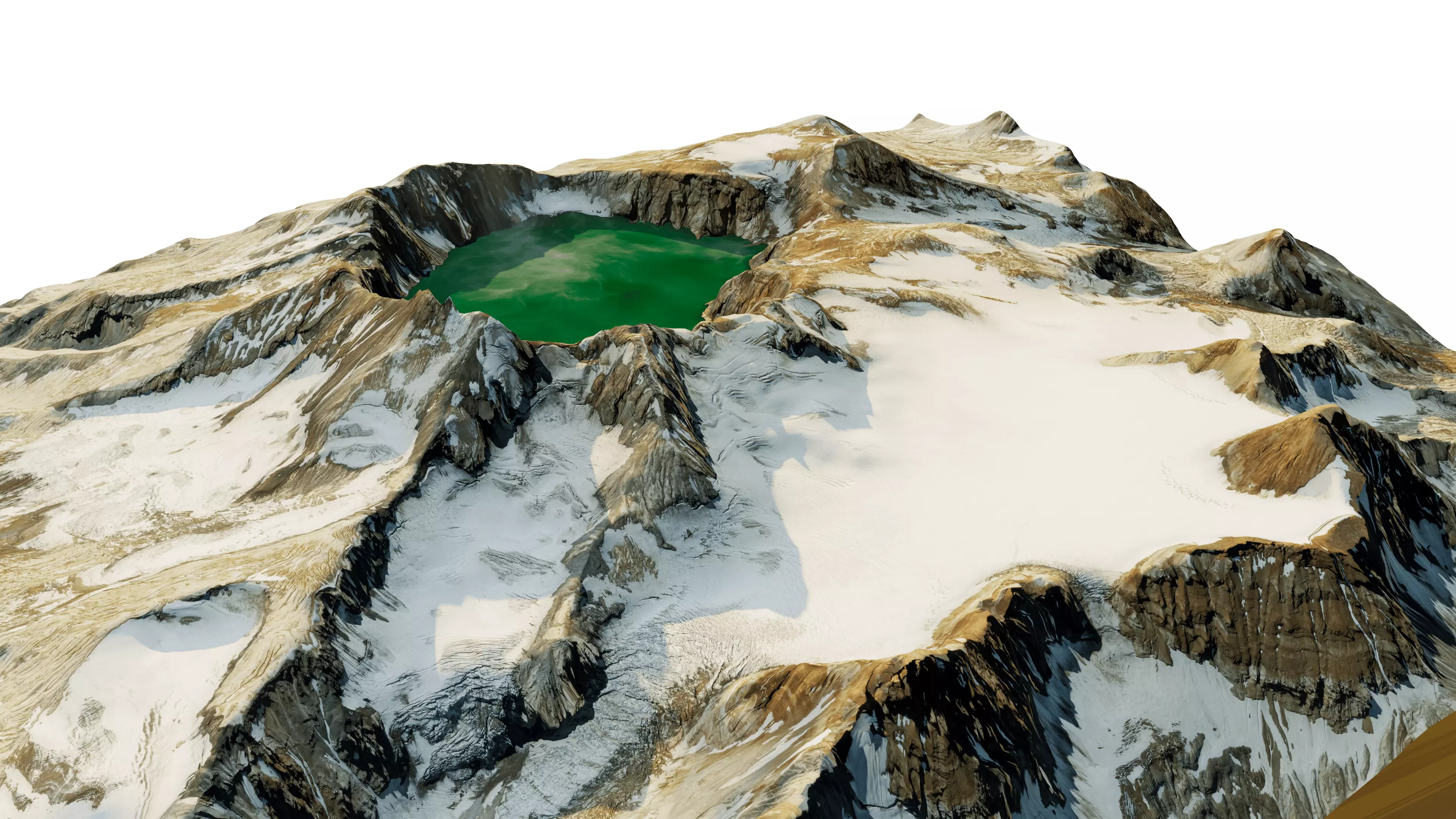 Katmai volcano 3D model terrain Low-poly 3D model_13