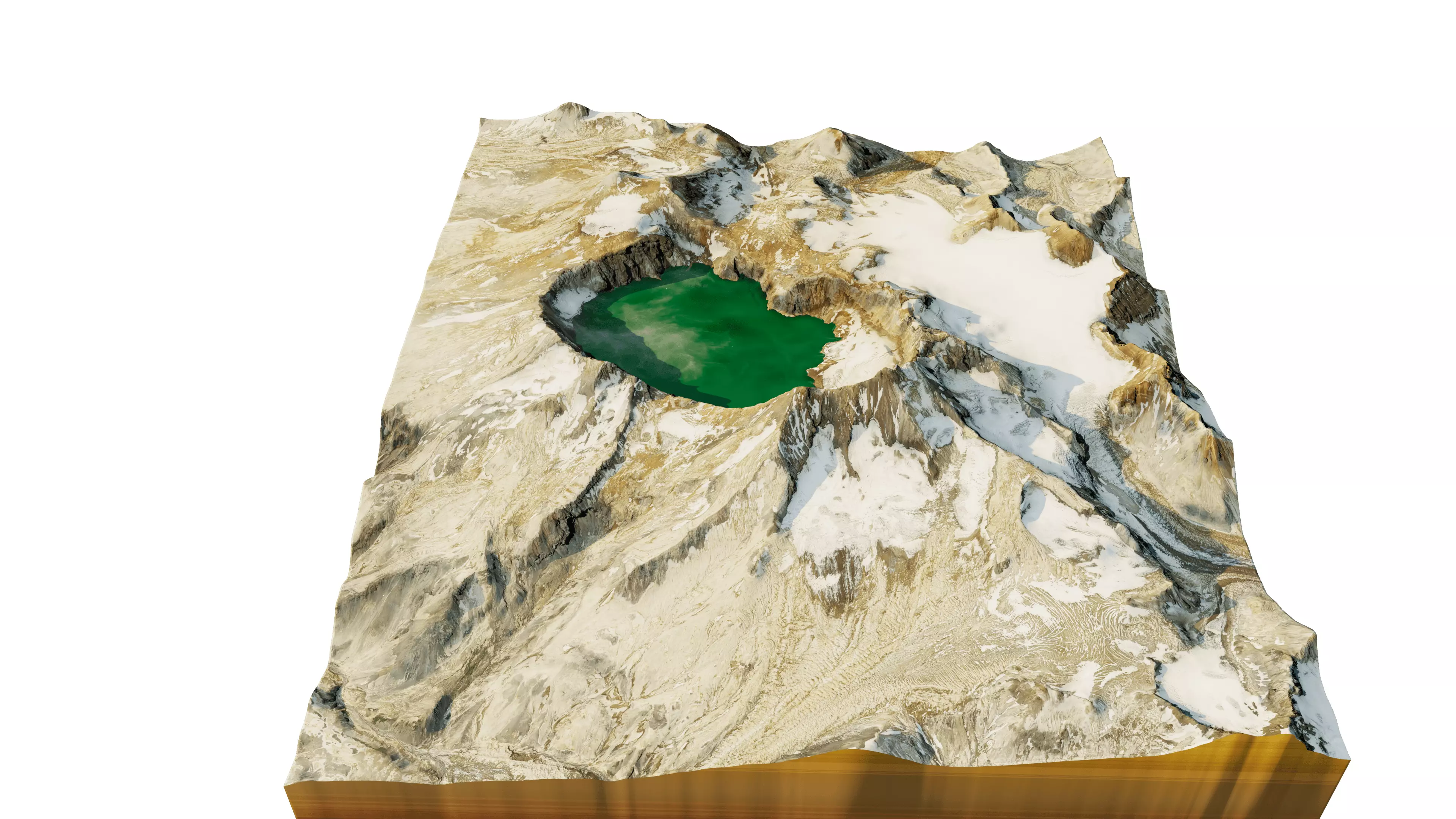 Katmai volcano 3D model terrain Low-poly 3D model_7