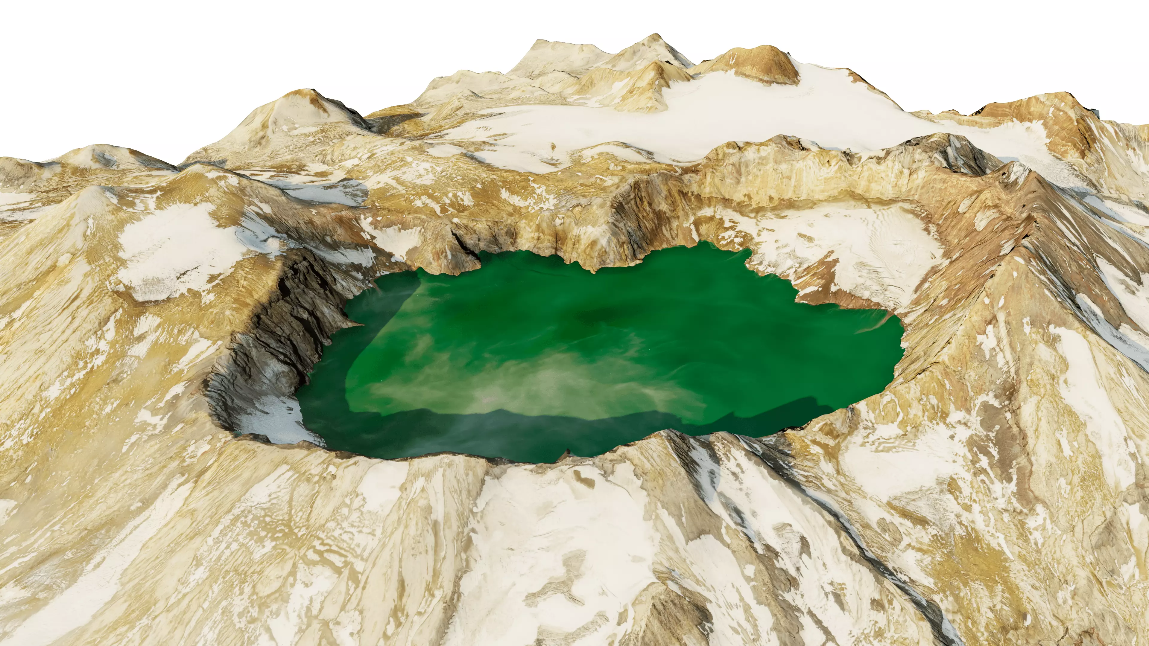Katmai volcano 3D model terrain Low-poly 3D model_5