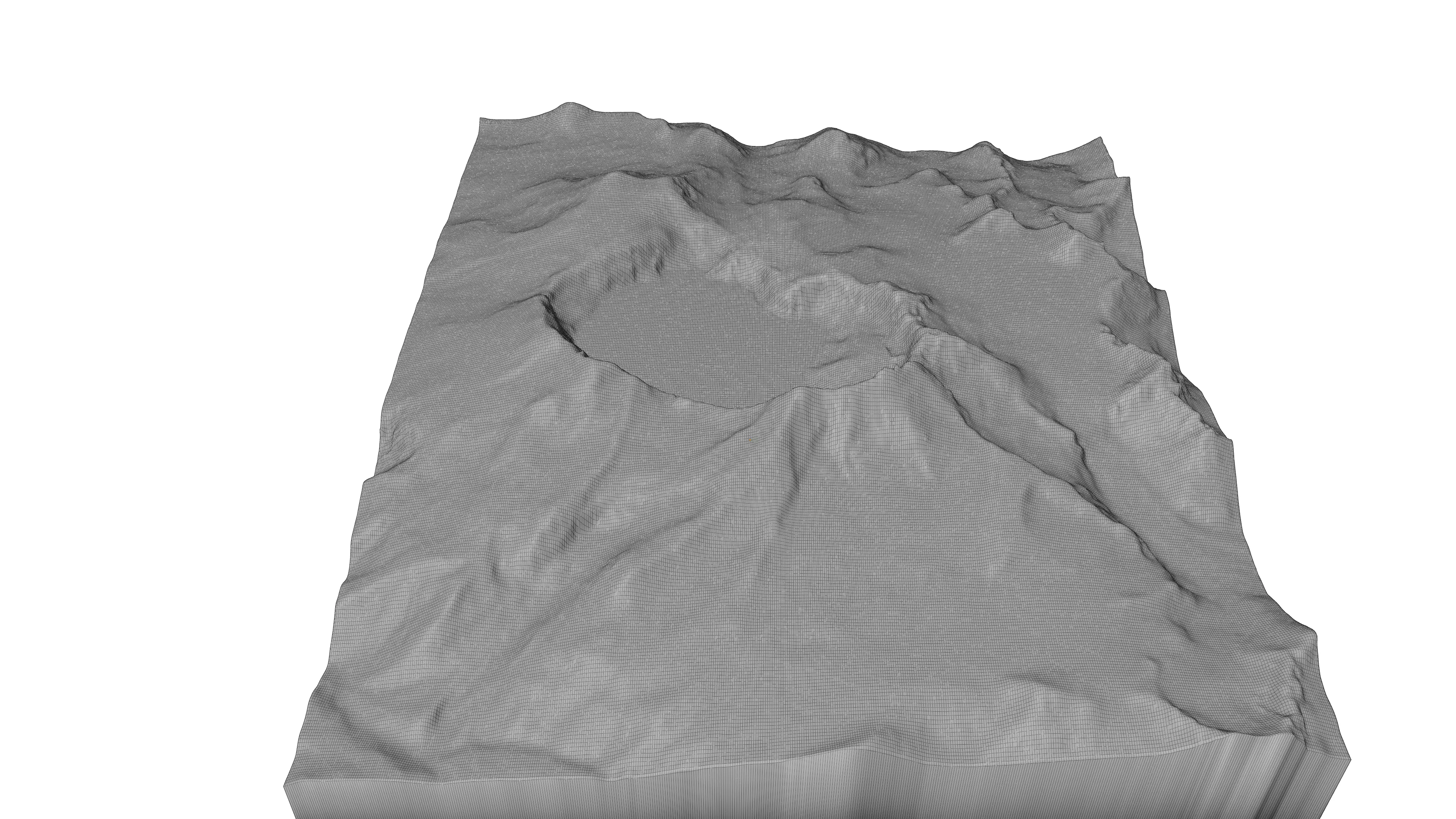 Katmai volcano 3D model terrain Low-poly 3D model_2