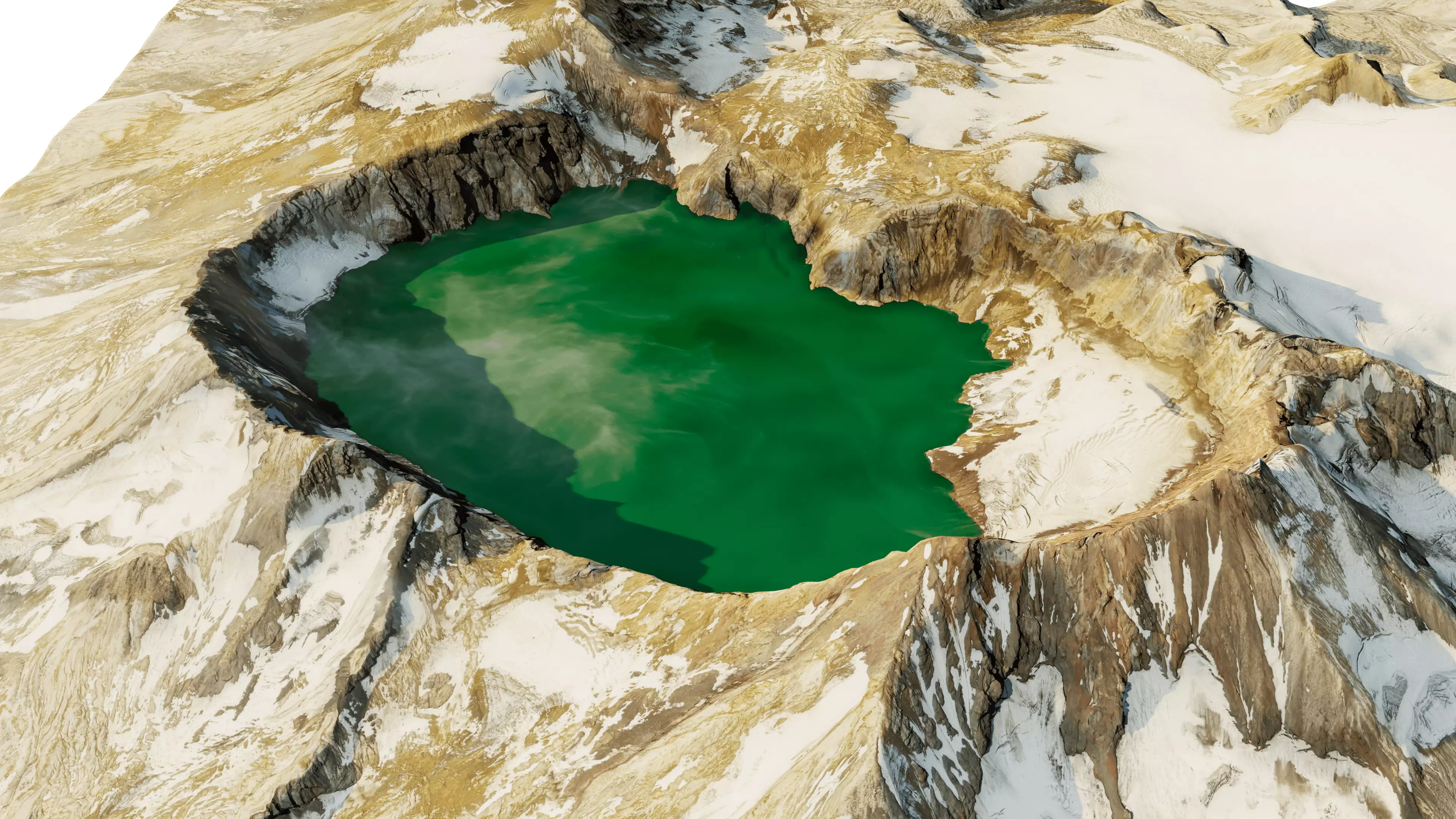 Katmai volcano 3D model terrain Low-poly 3D model_1
