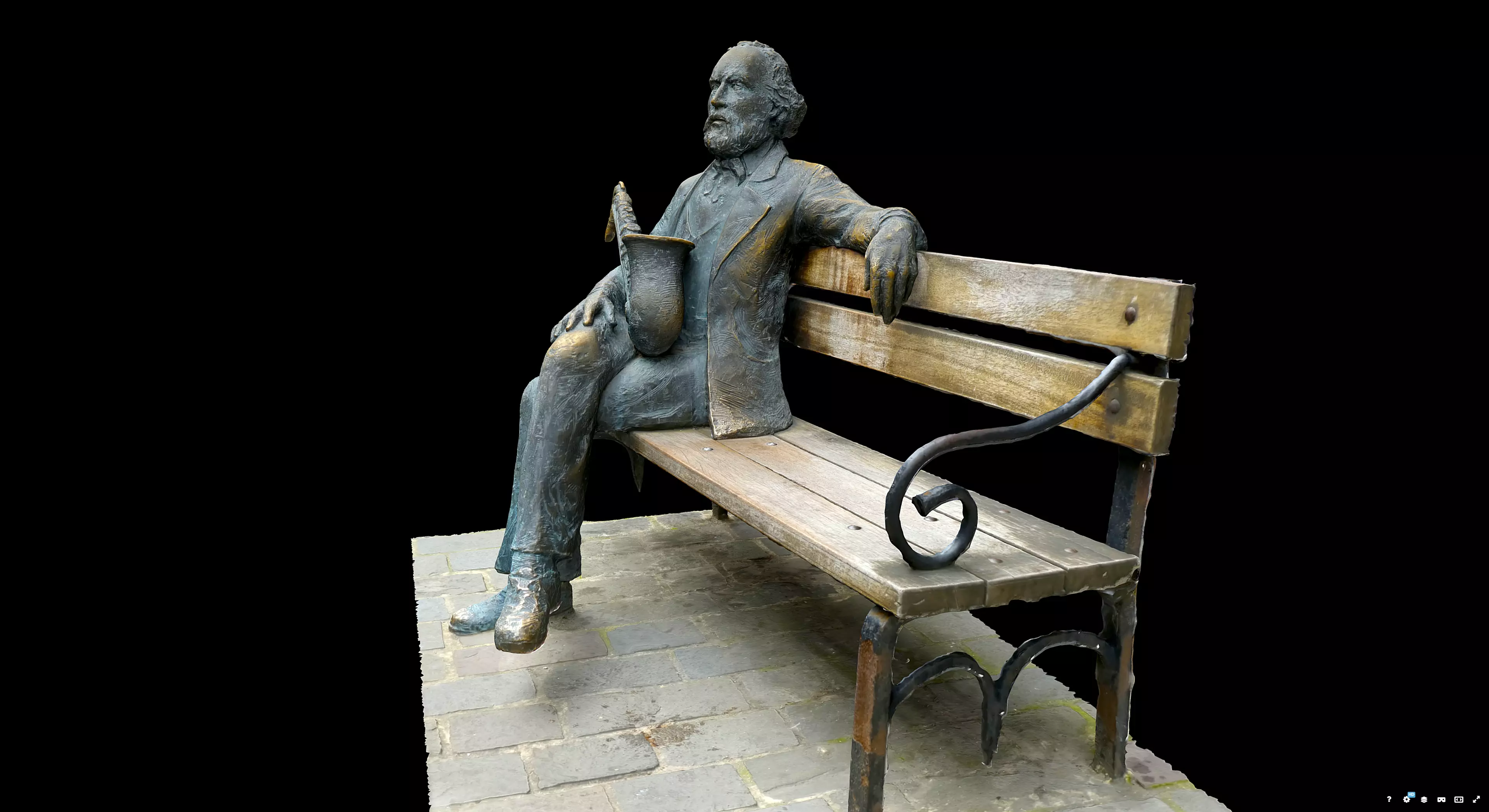 Statue of Adolphe Sax 3D model_4