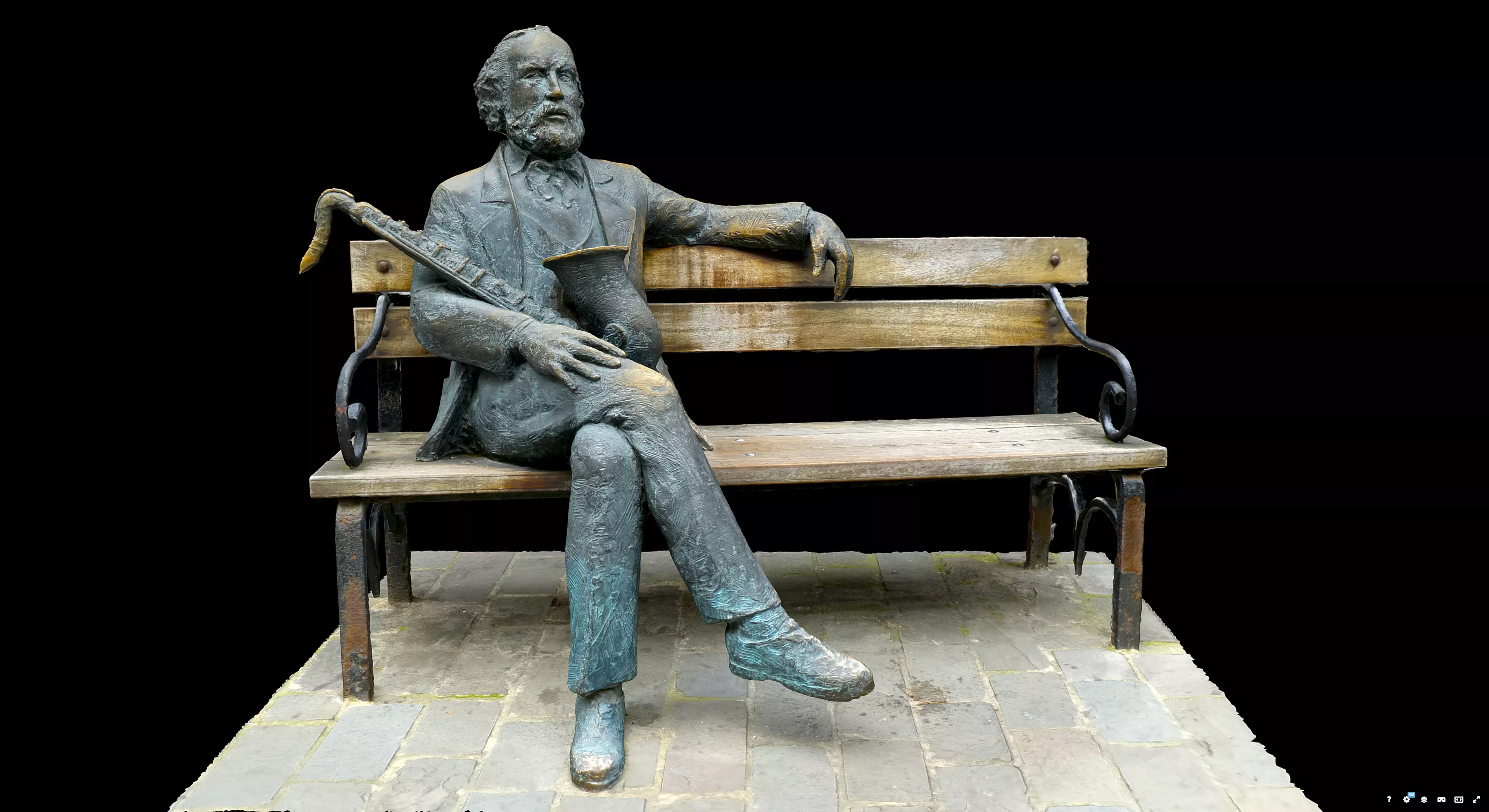 Statue of Adolphe Sax 3D model_5