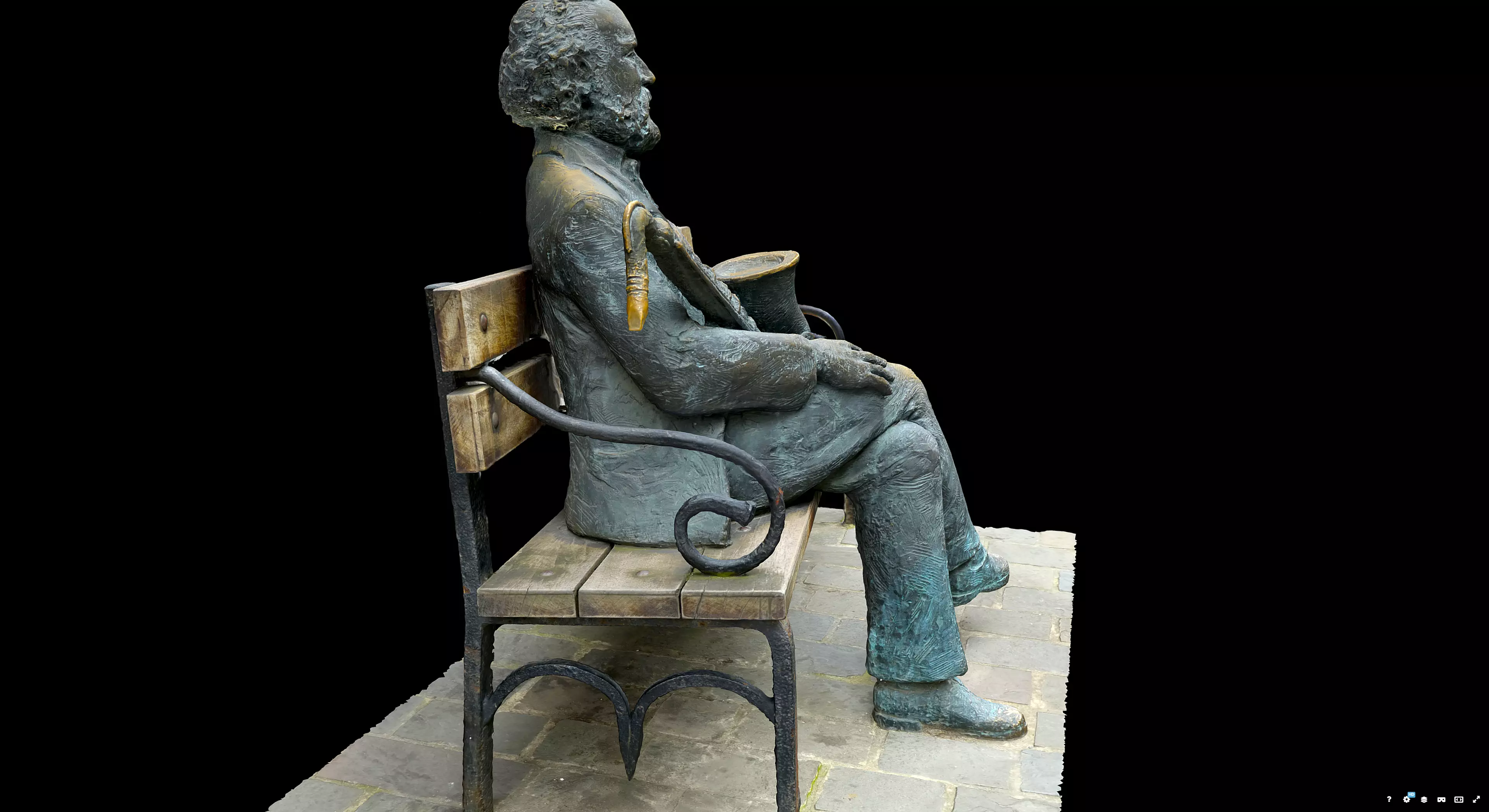 Statue of Adolphe Sax 3D model_1