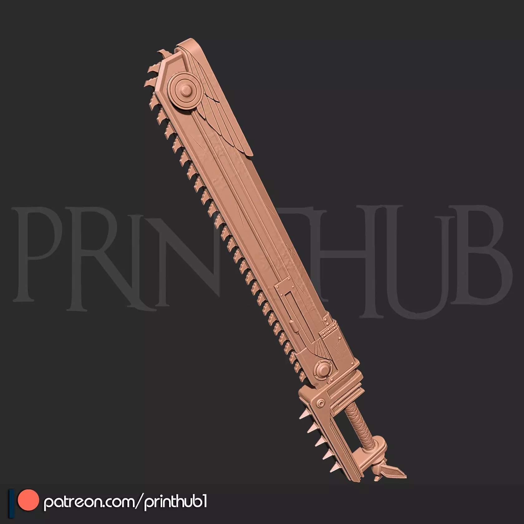 Chainsword from space marine 2 3D Print Cosplay Prop 3D print model_5