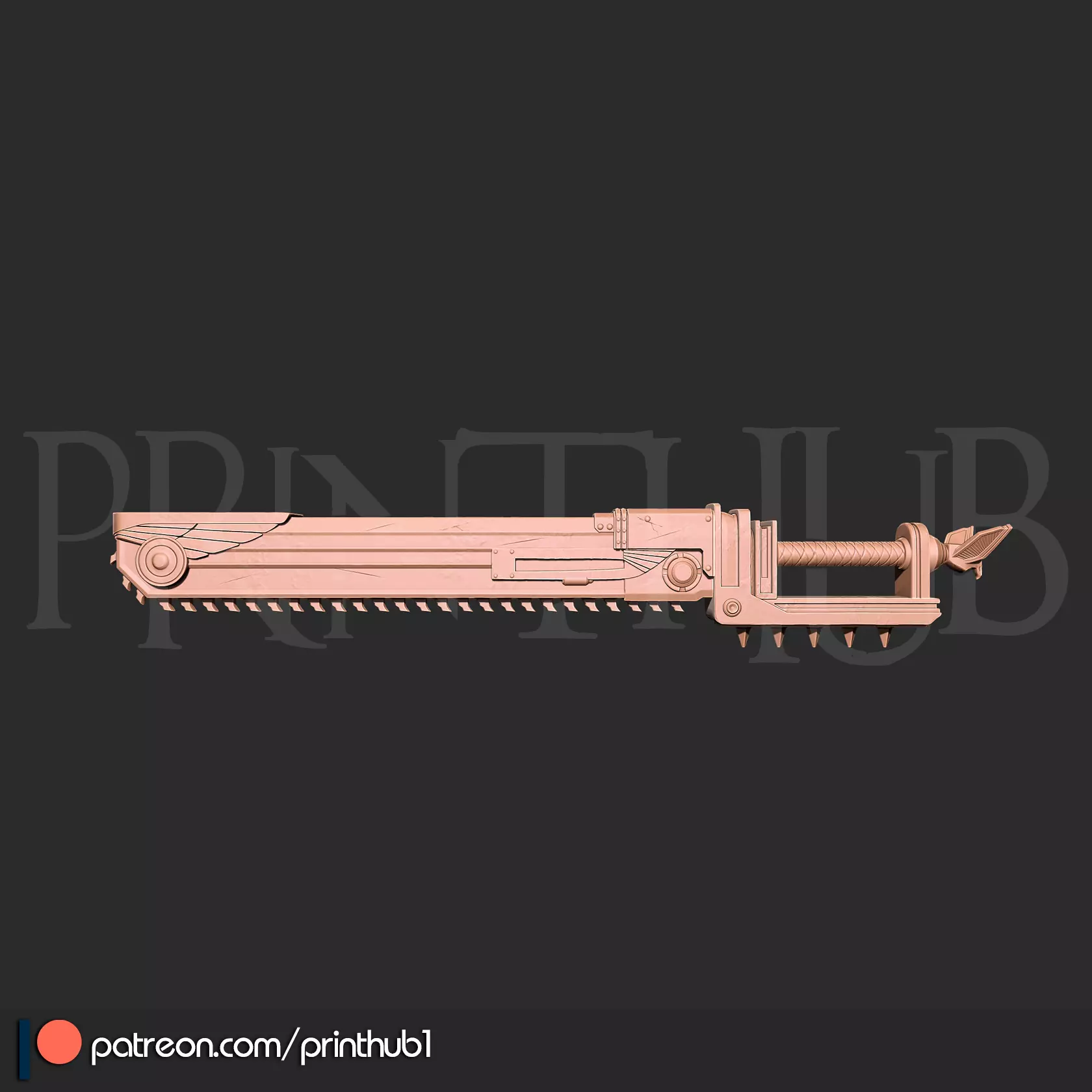 Chainsword from space marine 2 3D Print Cosplay Prop 3D print model_3