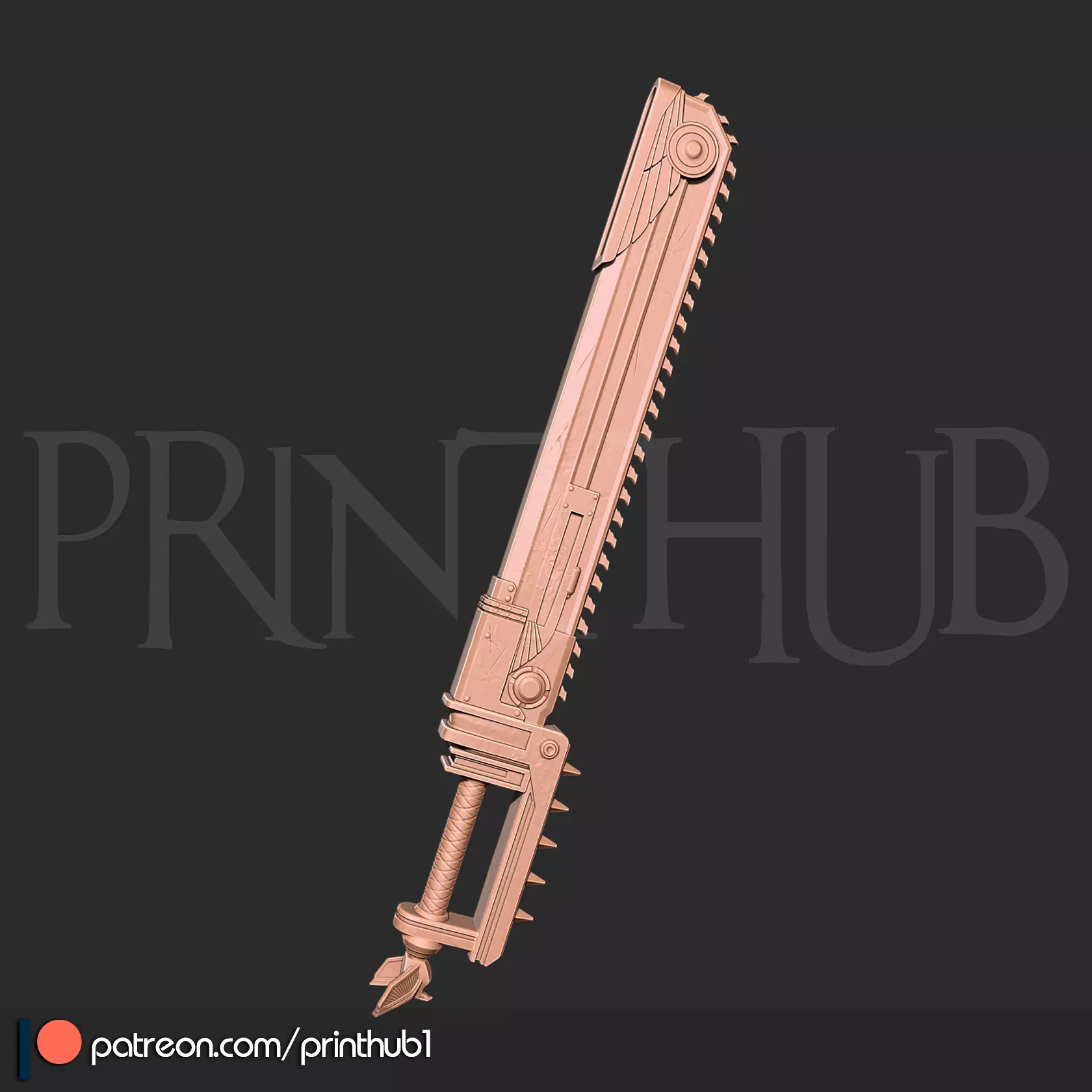 Chainsword from space marine 2 3D Print Cosplay Prop 3D print model_1
