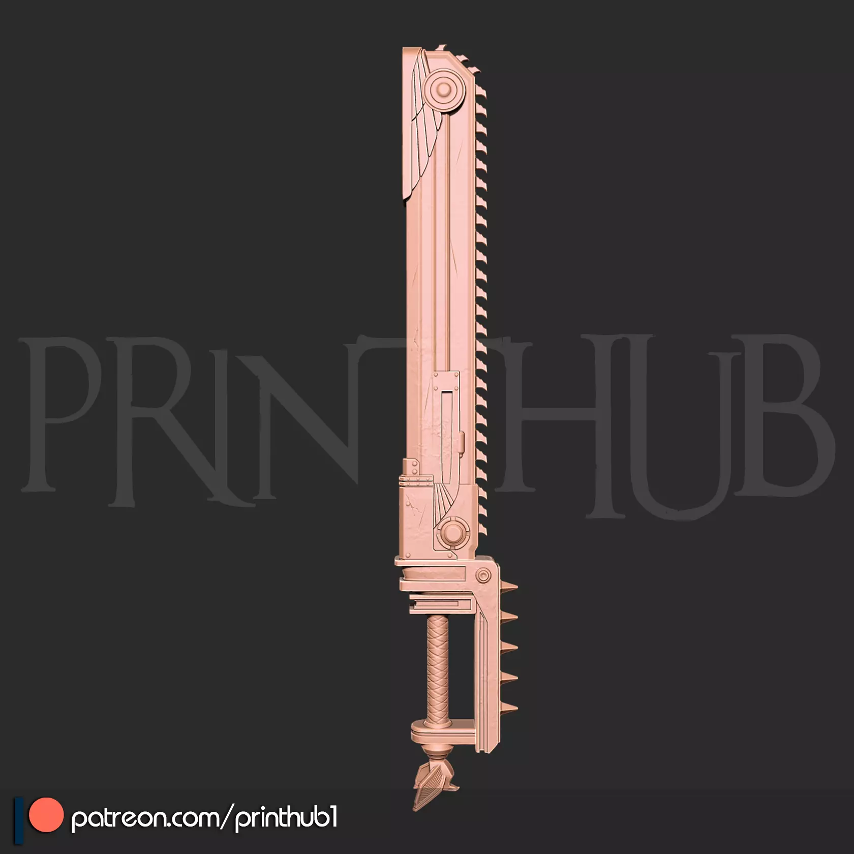Chainsword from space marine 2 3D Print Cosplay Prop 3D print model_2