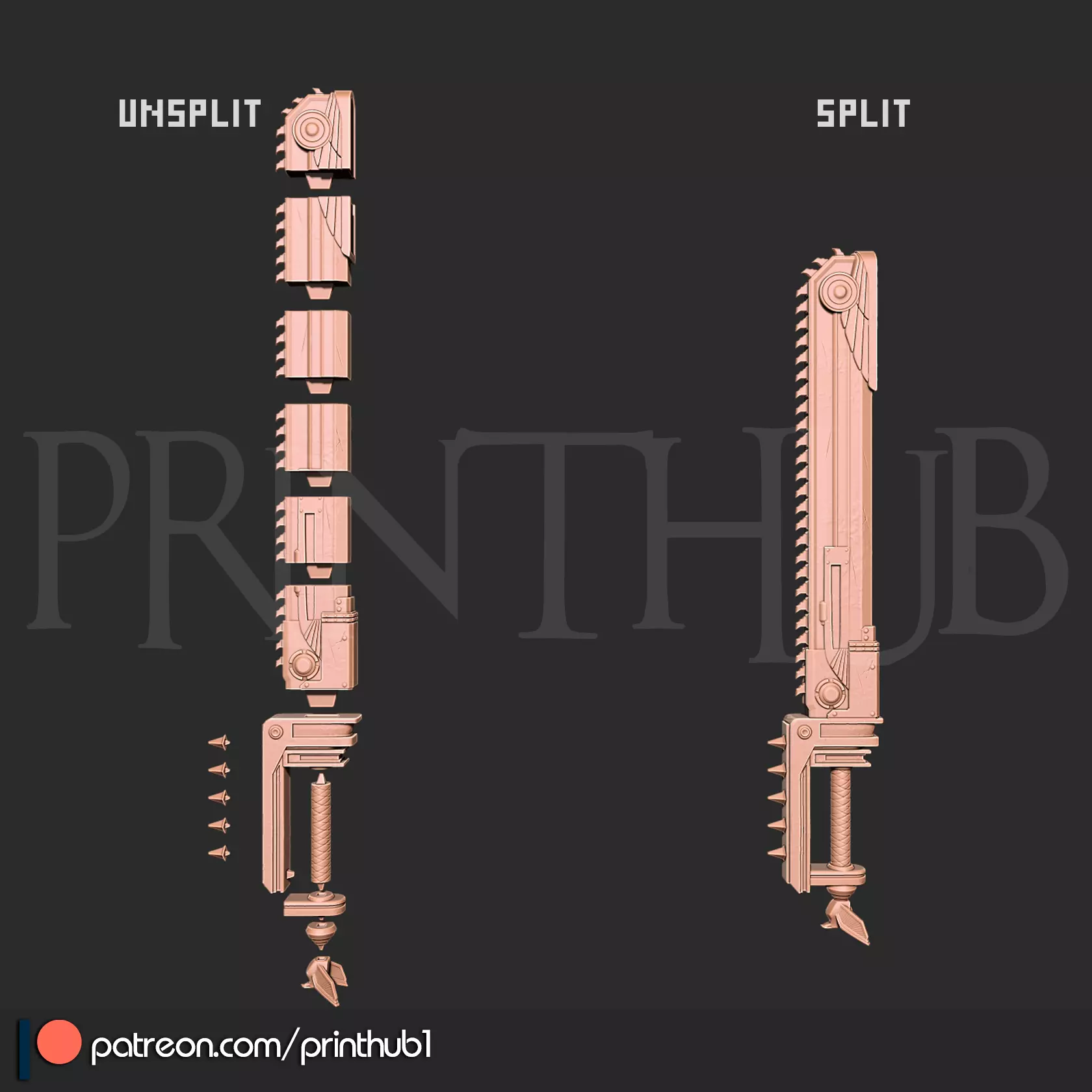 Chainsword from space marine 2 3D Print Cosplay Prop 3D print model_6