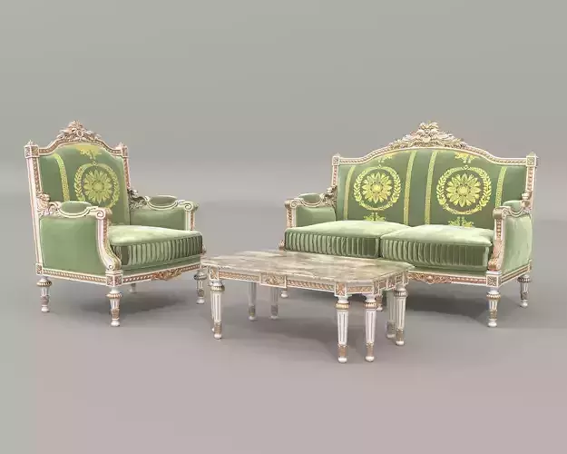 Classic European style Sofa and Armchair set 14