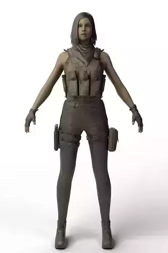 Female Soldier 3D model Female Soldier 3D model