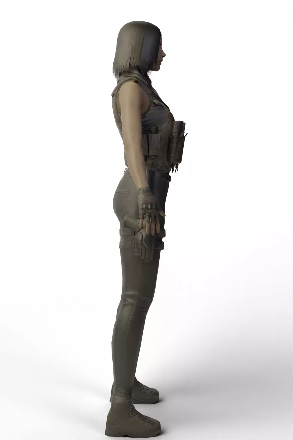 Female Soldier 3D model_9