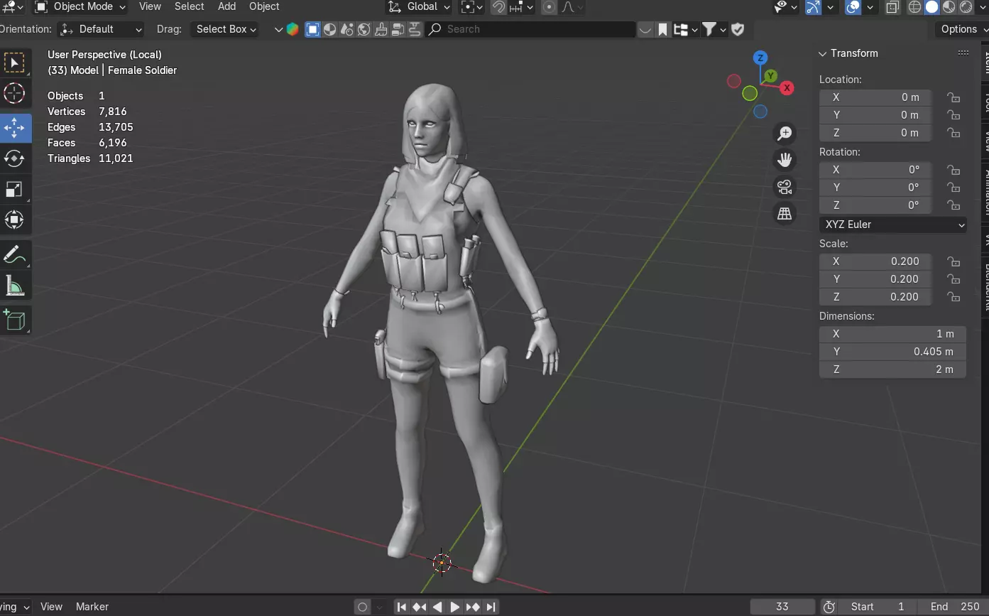 Female Soldier 3D model_13