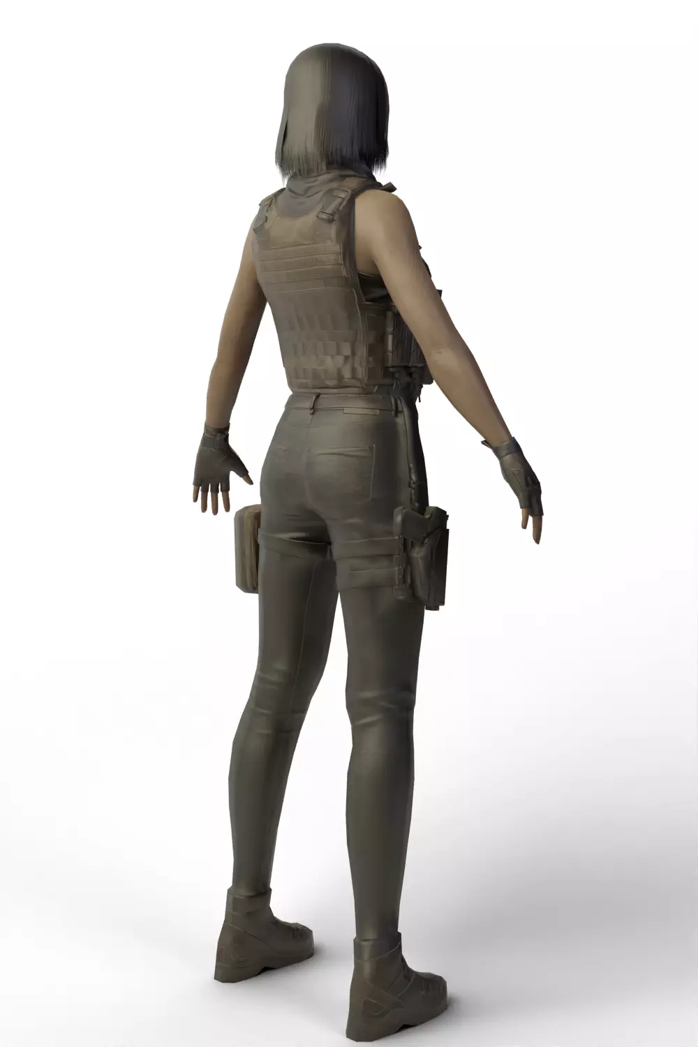 Female Soldier 3D model_8
