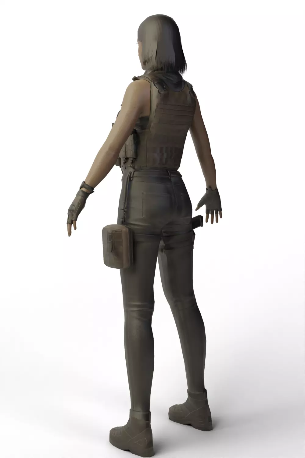 Female Soldier 3D model_6