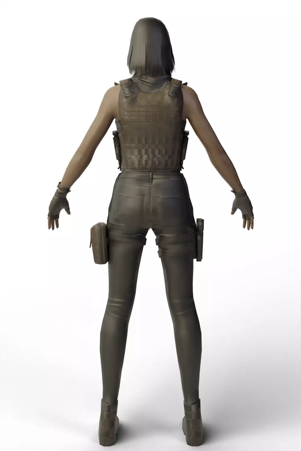 Female Soldier 3D model_7