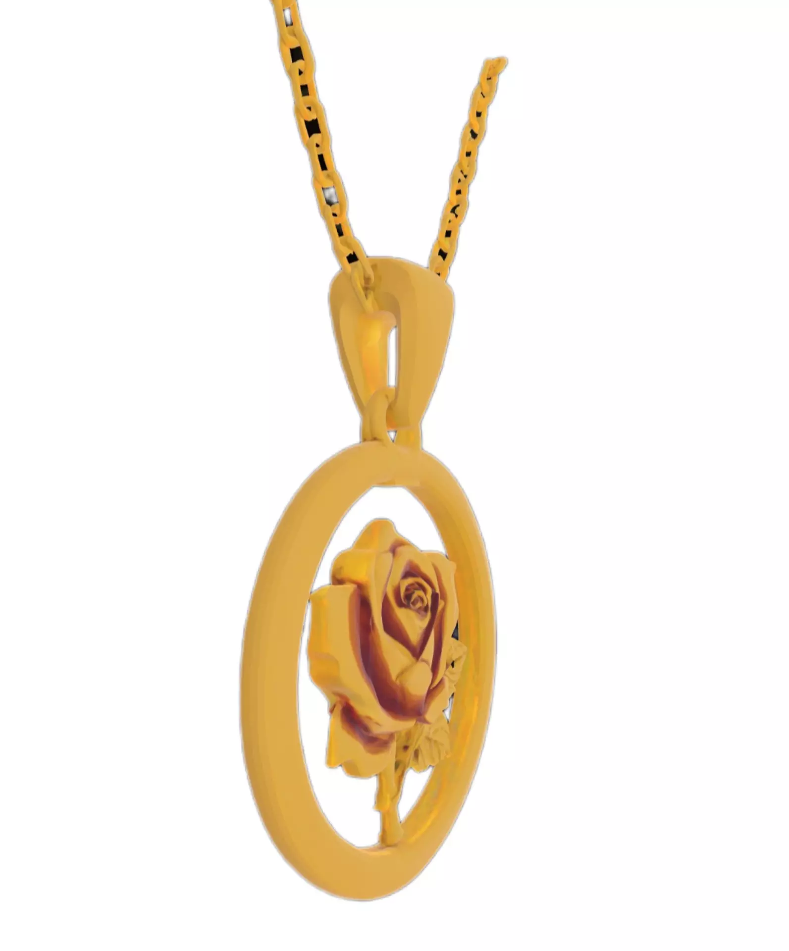 Rose Flower Pendant 3D Model Free 3D print model_3