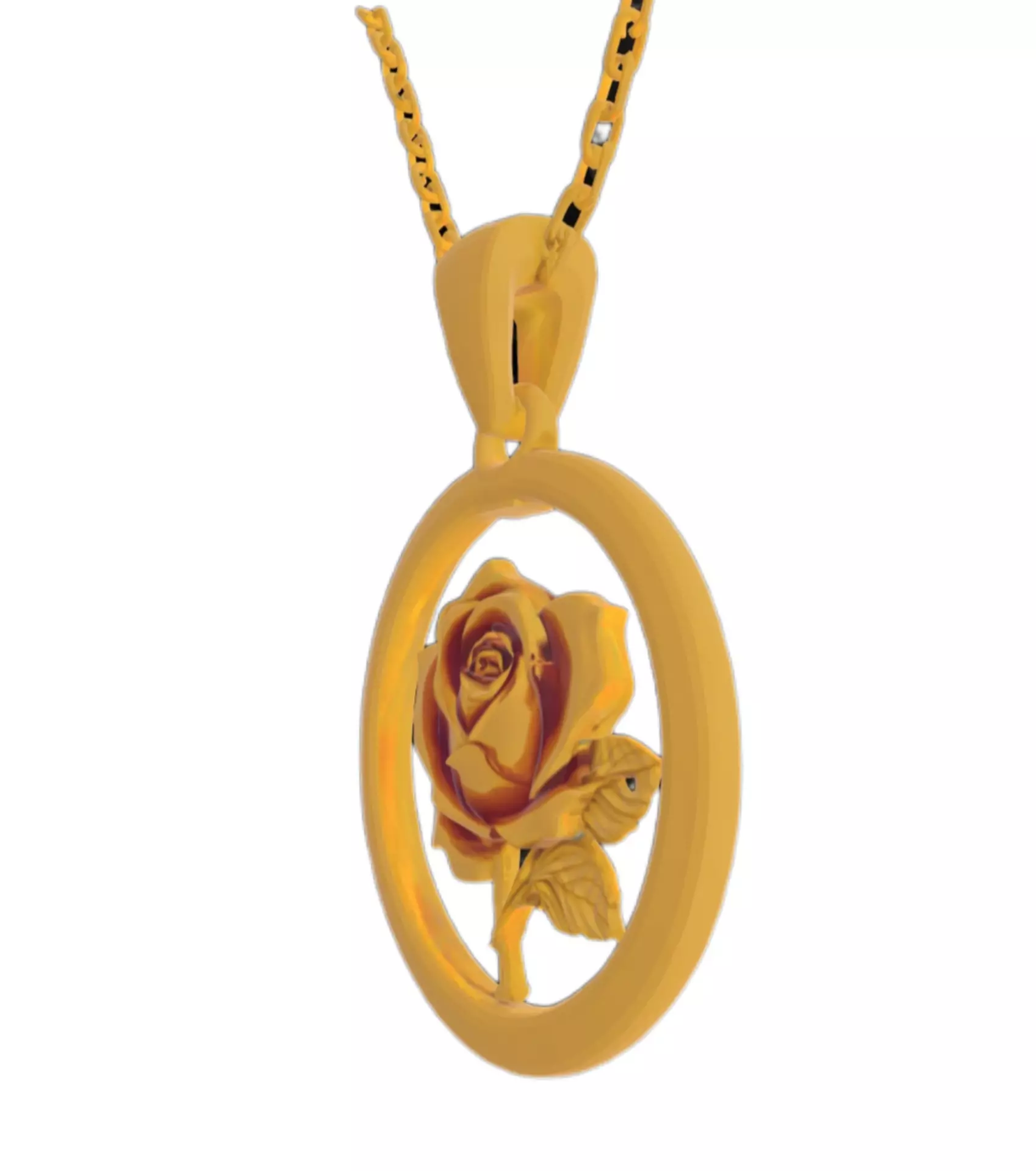 Rose Flower Pendant 3D Model Free 3D print model_6